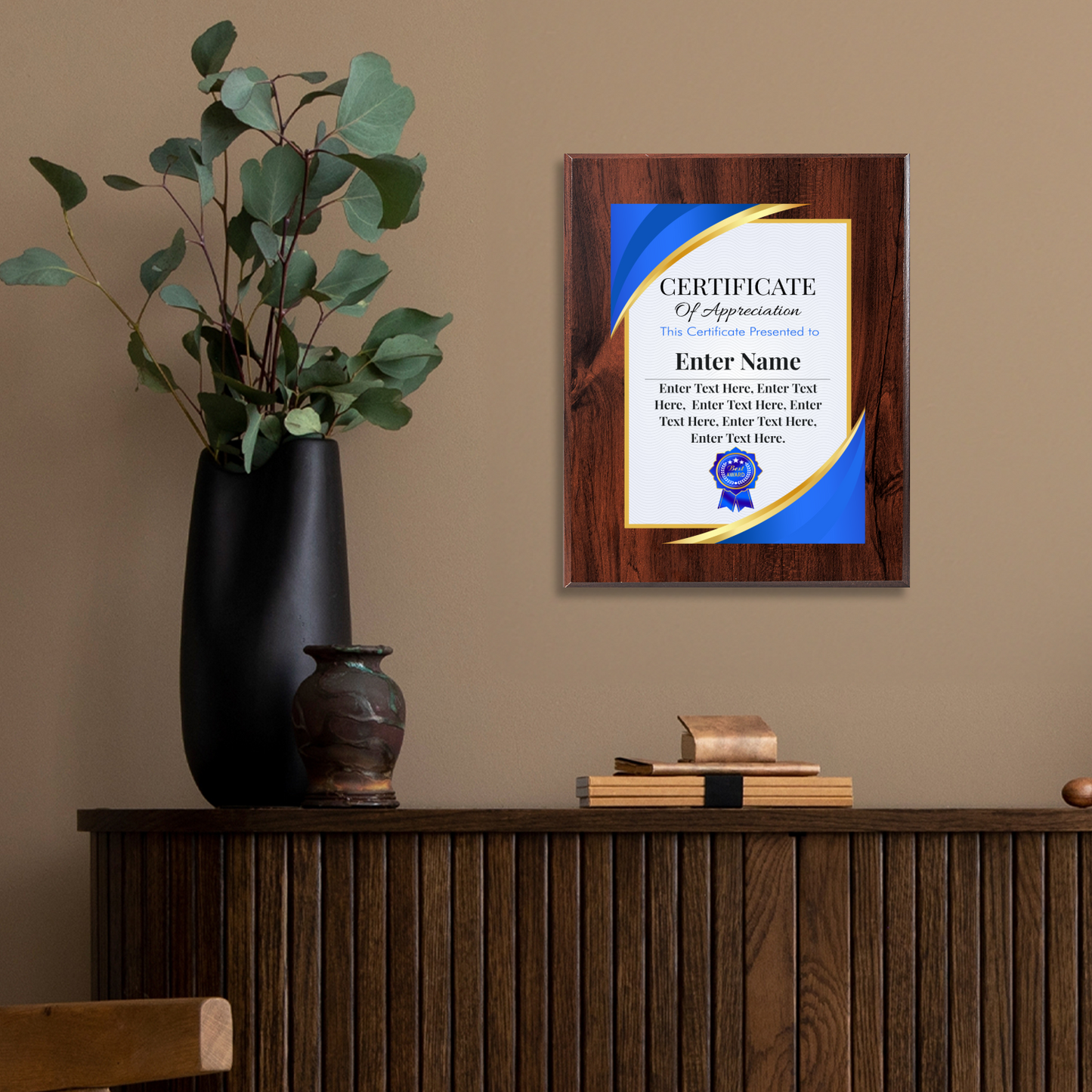 Certificate Of Appreciation 8" x 10" UV Printed Luxury Award 02