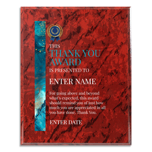 Thank You 8" x 10" UV Printed Luxury Award 02