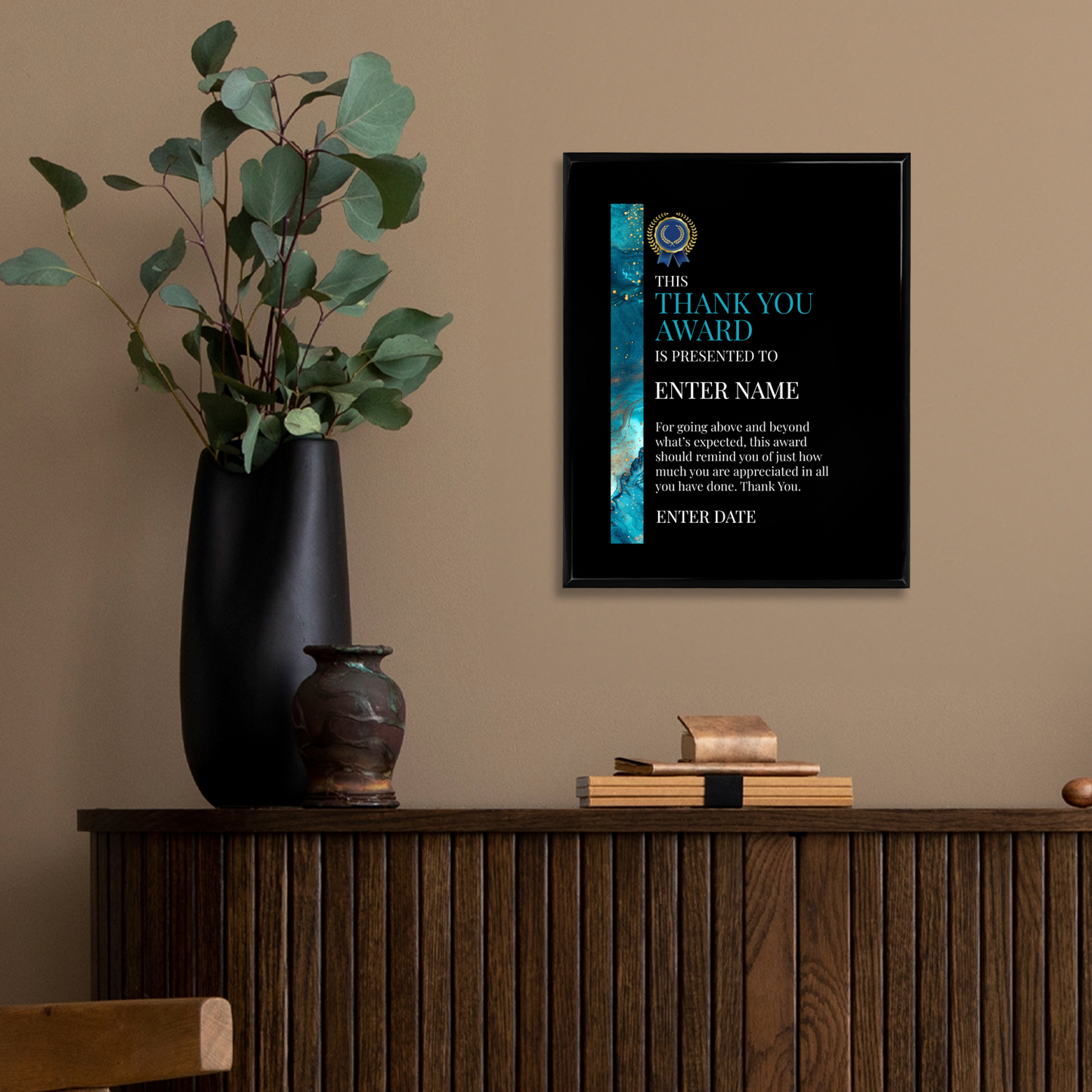 Thank You 8" x 10" UV Printed Luxury Award 02