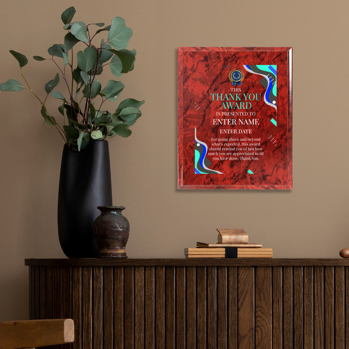 Thank You 8" x 10" UV Printed Luxury Award