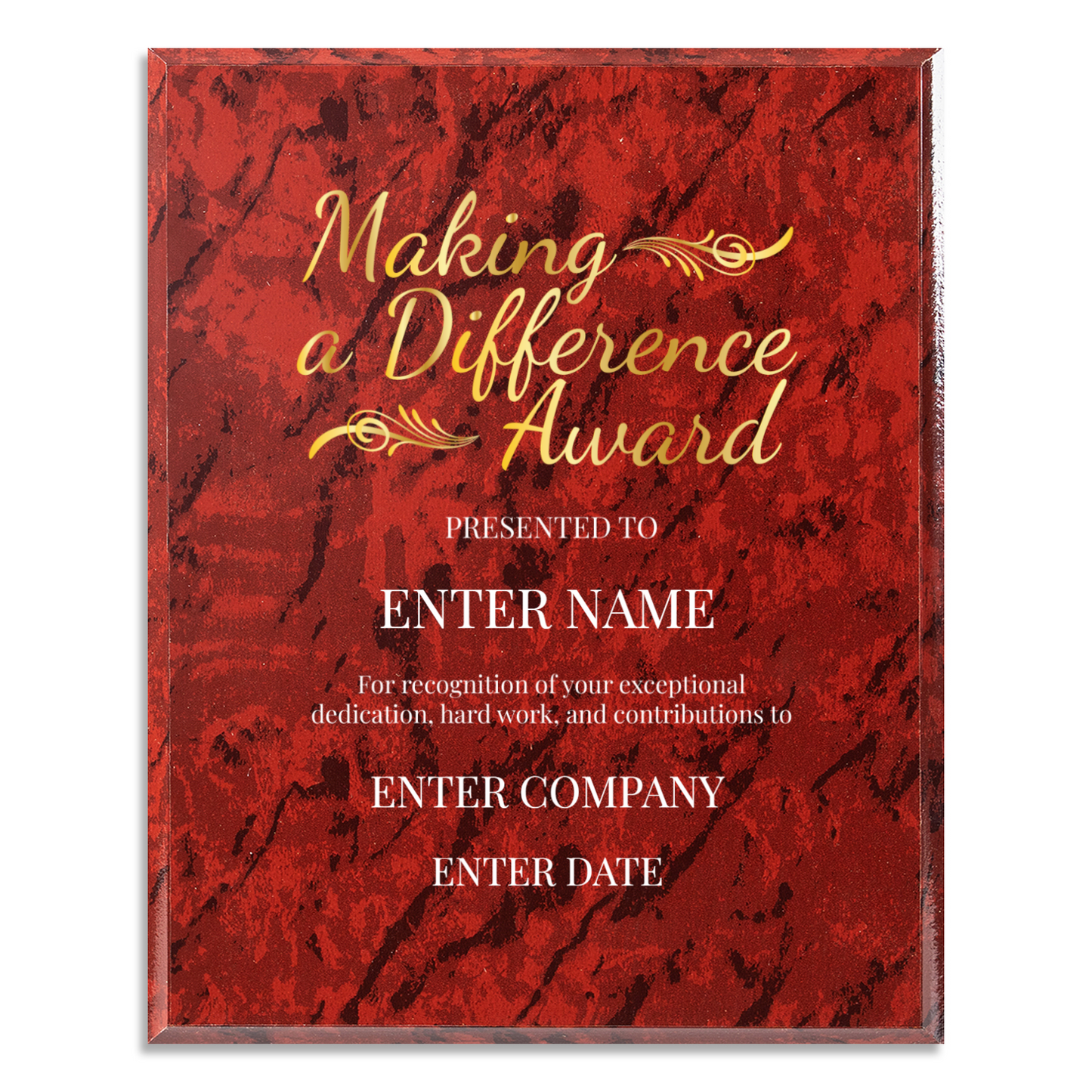 Making A Difference 8" x 10" UV Printed Luxury Award