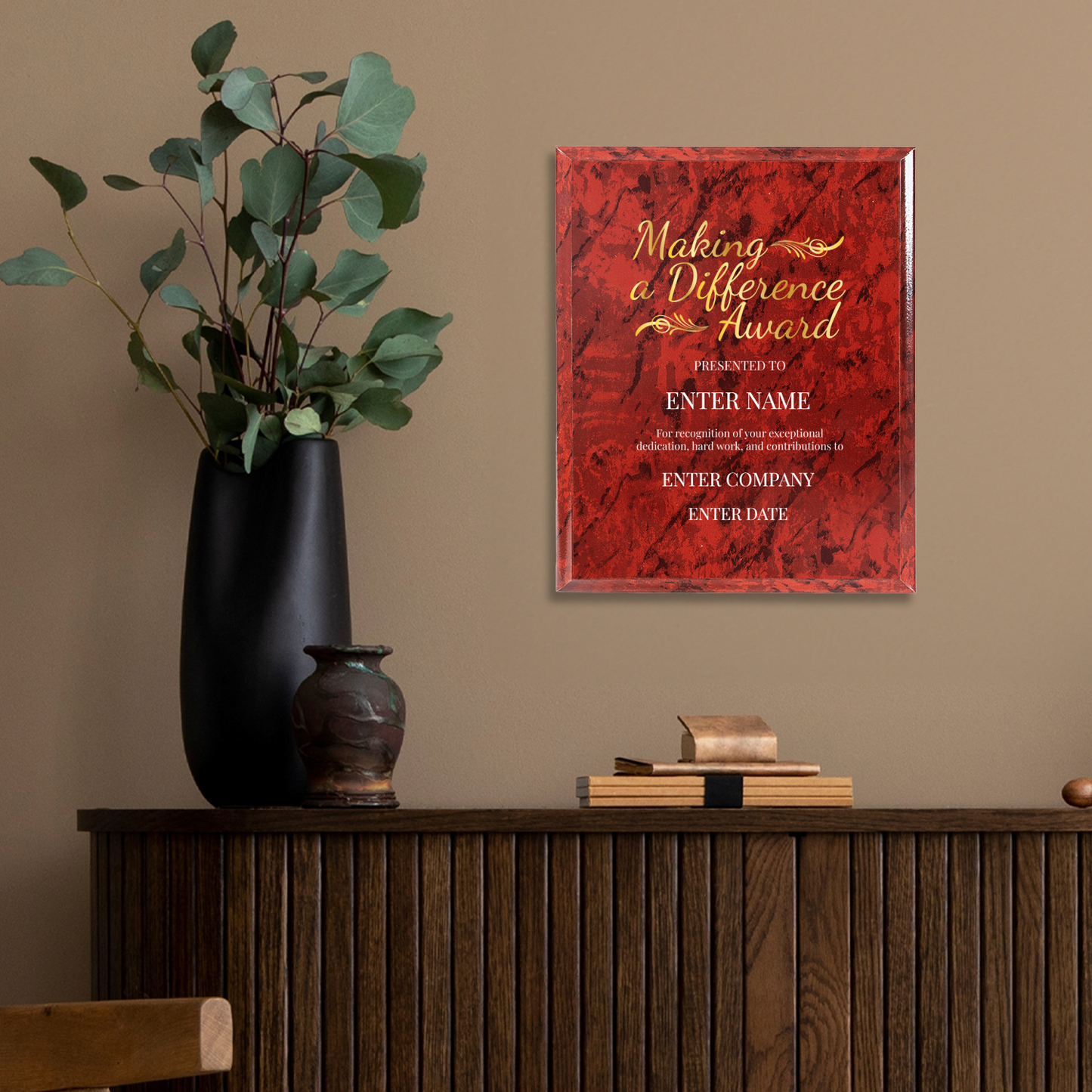 Making A Difference 8" x 10" UV Printed Luxury Award