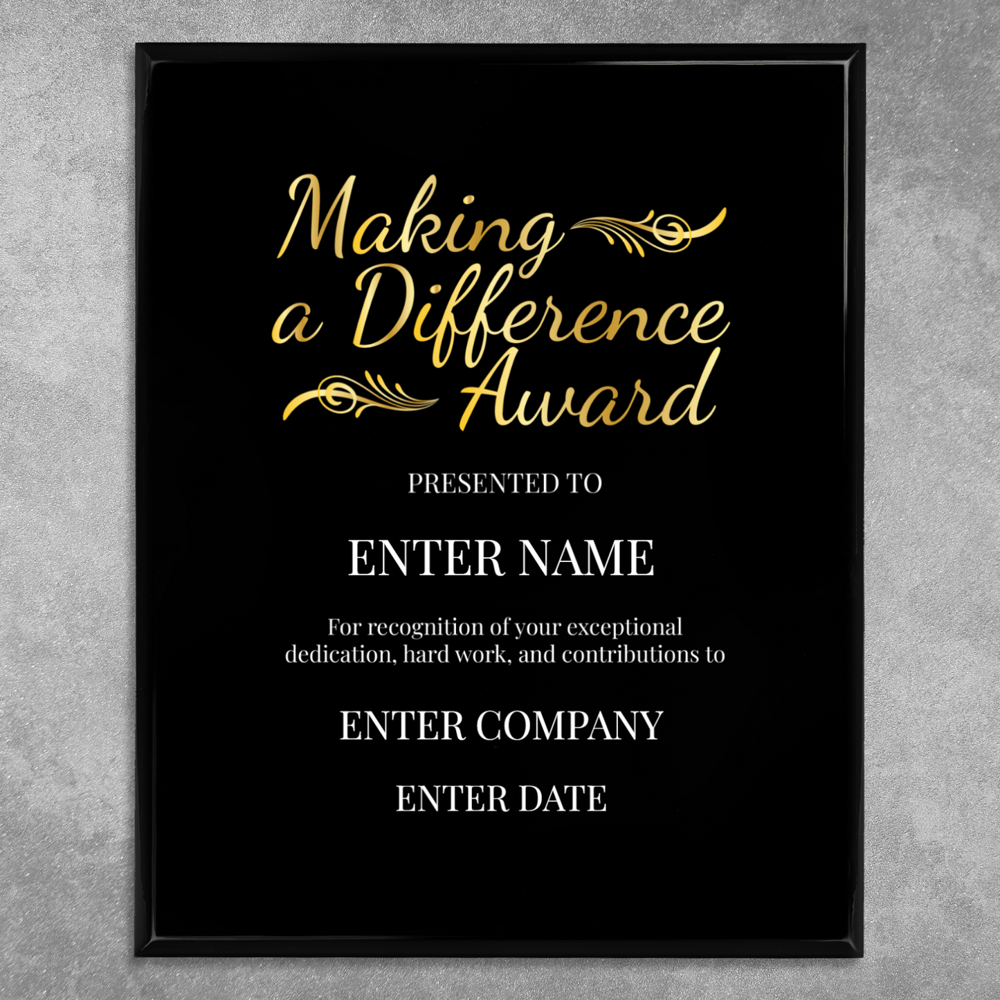 Making A Difference 8" x 10" UV Printed Luxury Award
