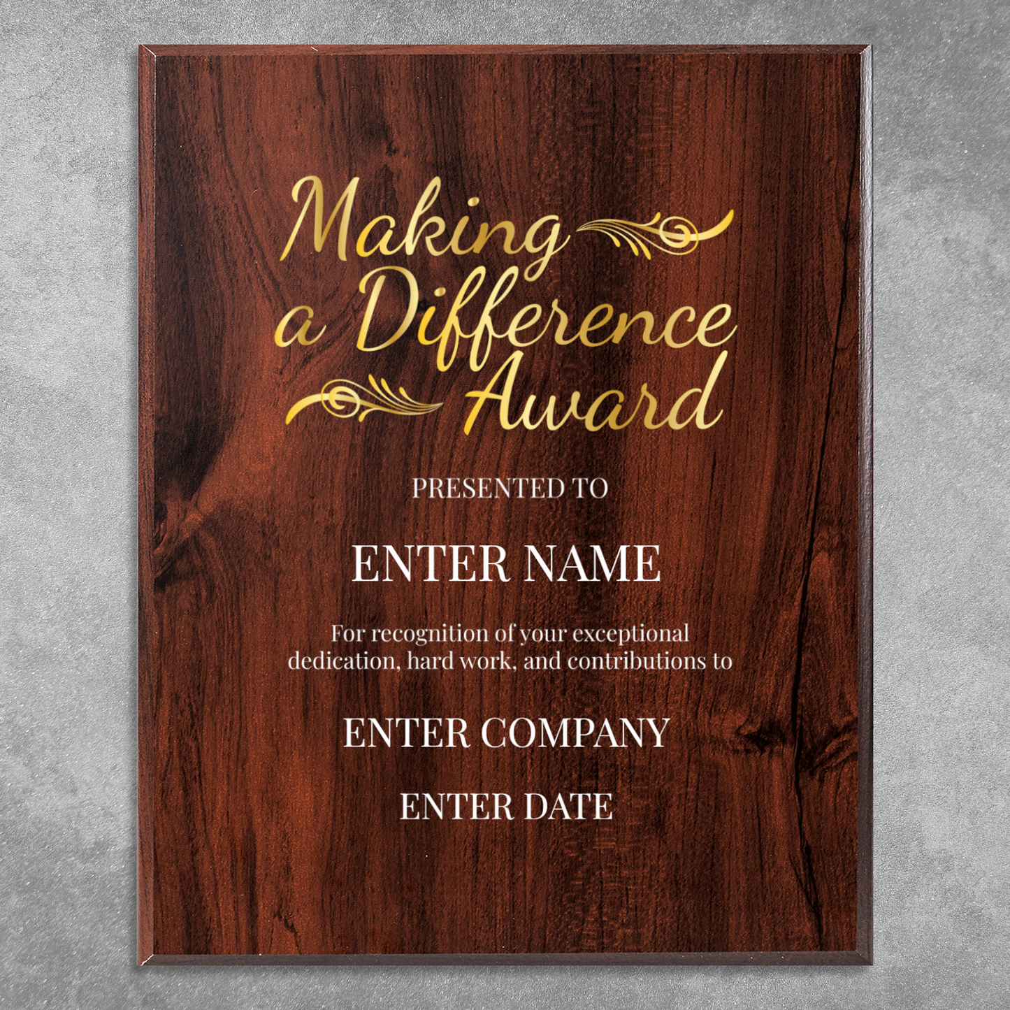Making A Difference 8" x 10" UV Printed Luxury Award