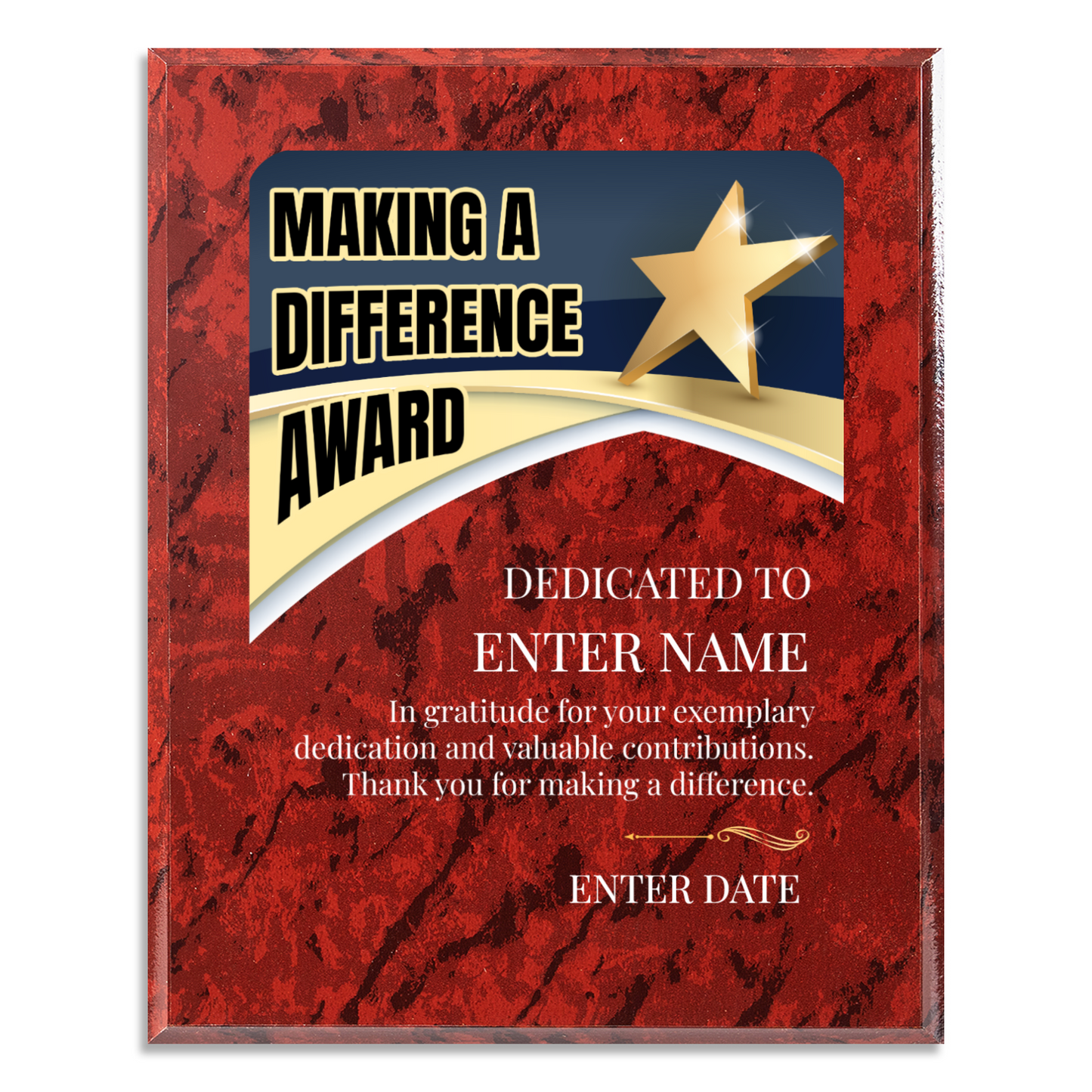 Making A Difference 8" x 10" UV Printed Luxury Award 03