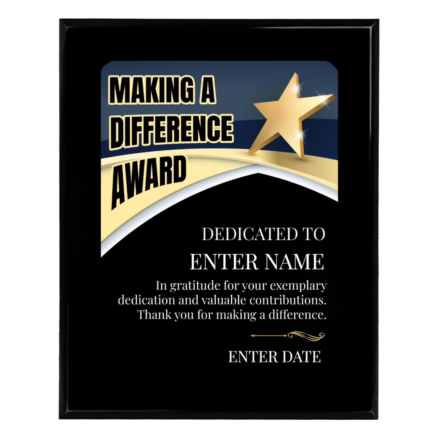 Making A Difference 8" x 10" UV Printed Luxury Award 03