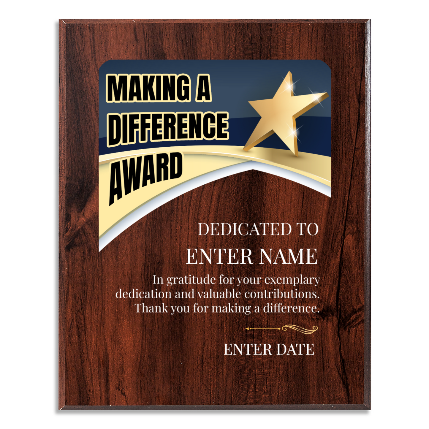 Making A Difference 8" x 10" UV Printed Luxury Award 03
