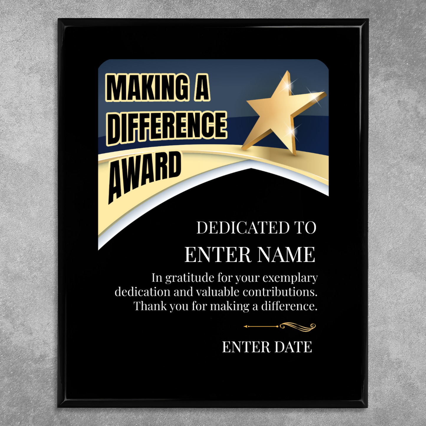 Making A Difference 8" x 10" UV Printed Luxury Award 03