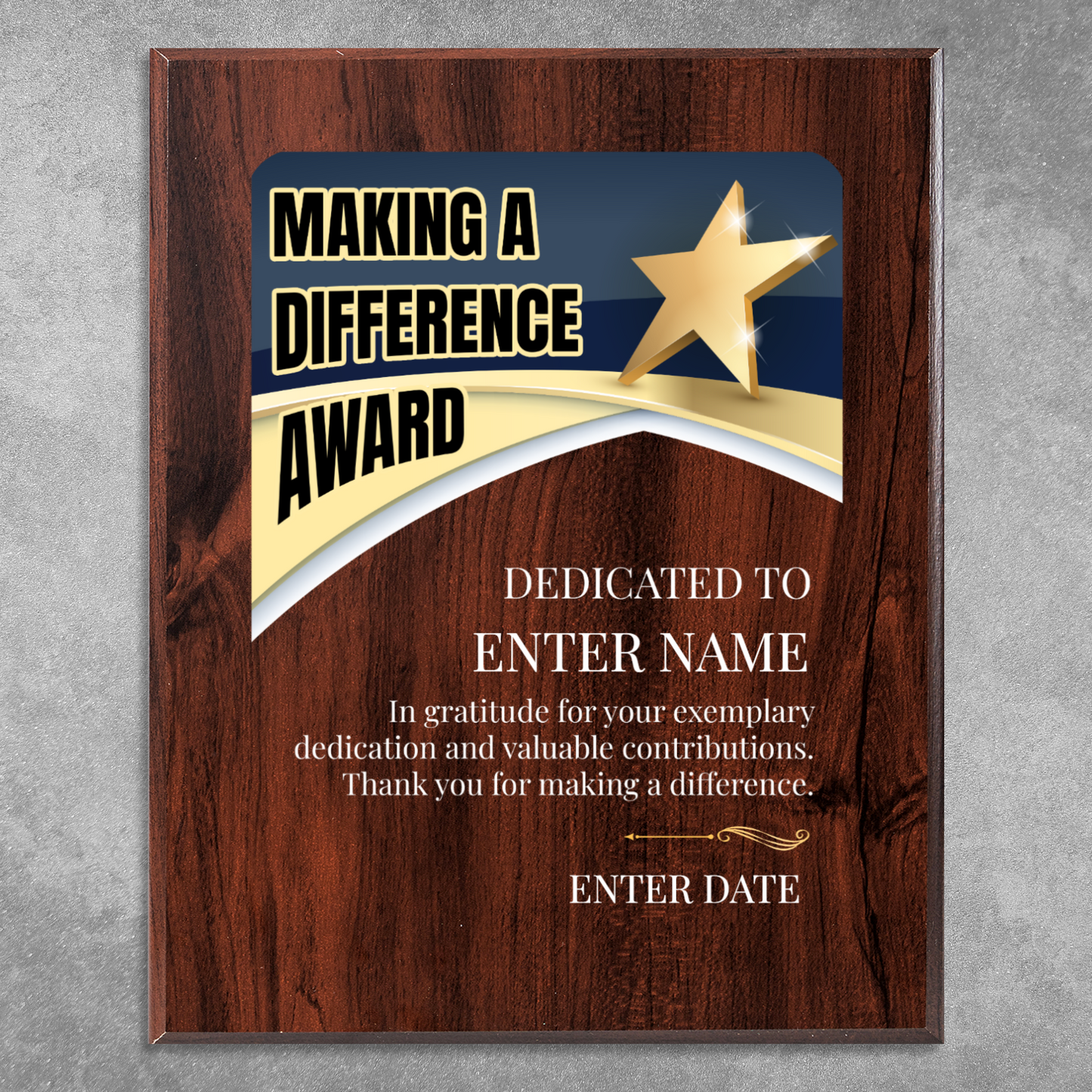 Making A Difference 8" x 10" UV Printed Luxury Award 03