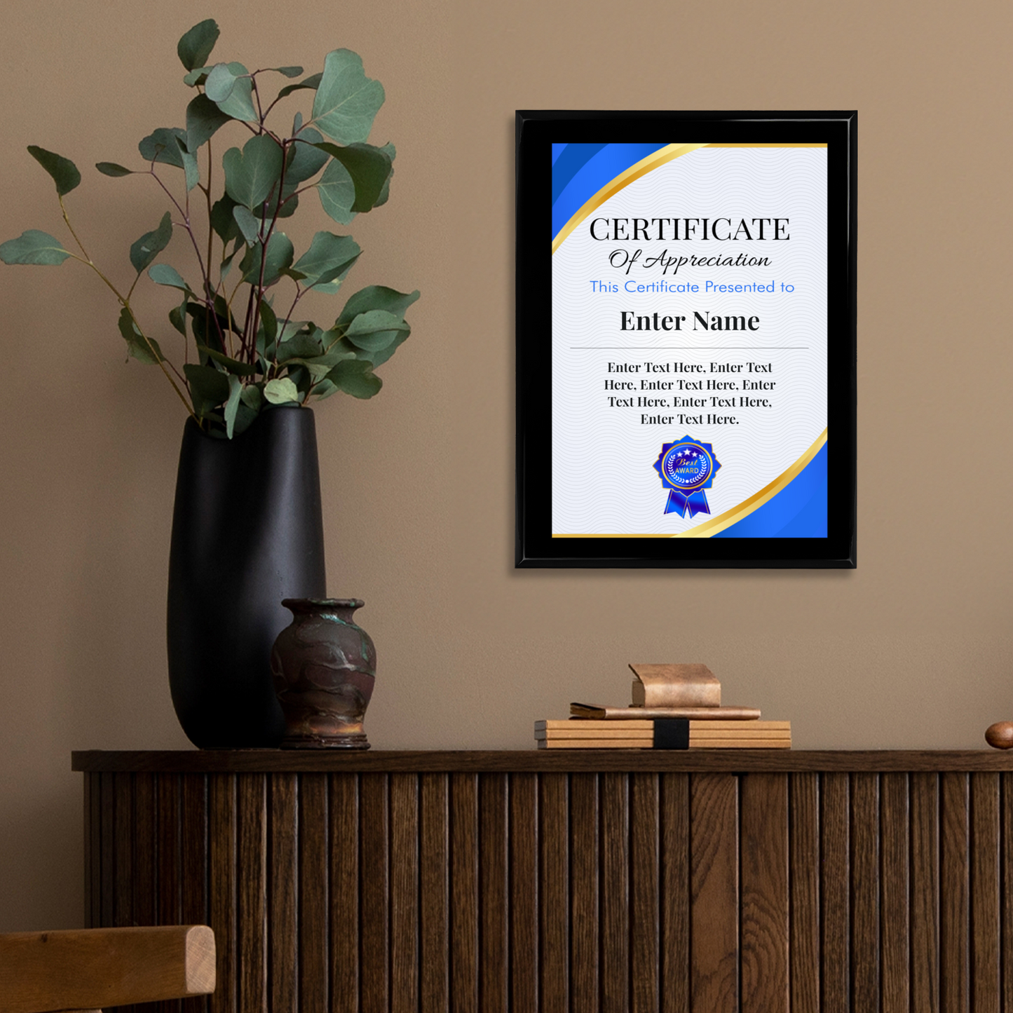 Certificate Of Appreciation 9" x 12" UV Printed Luxury Award 02