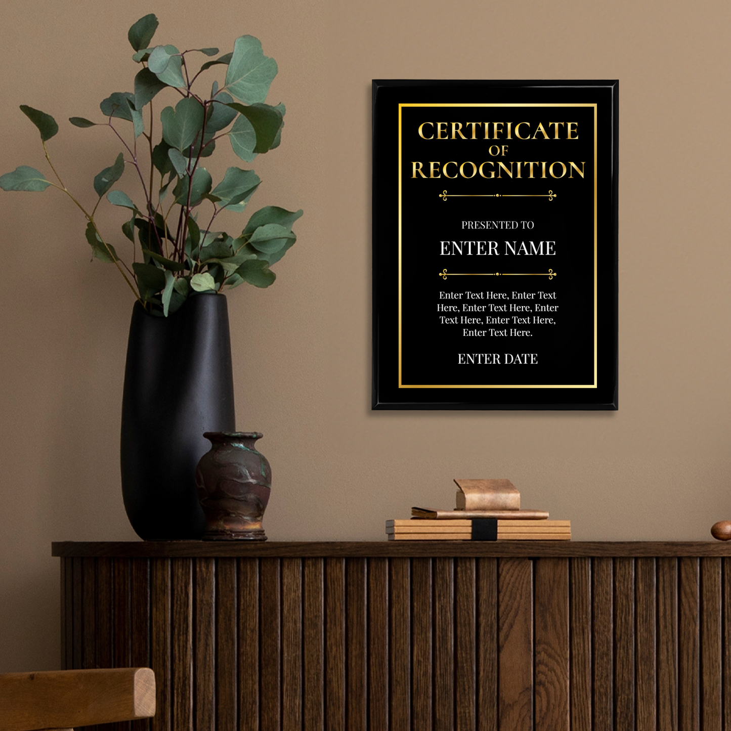 Certificate Of Recognition 9" x 12" UV Printed Luxury Award
