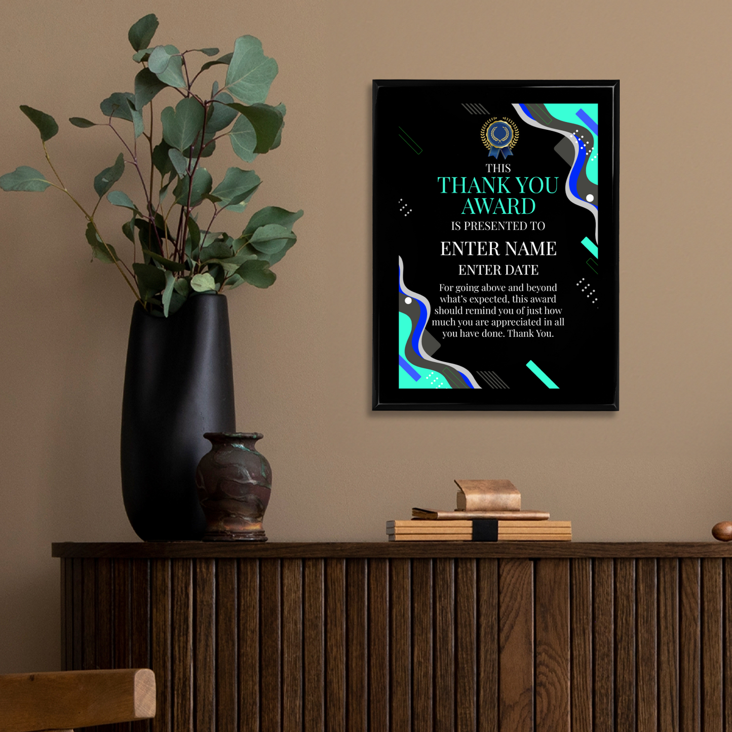 Thank You 9" x 12" UV Printed Luxury Award
