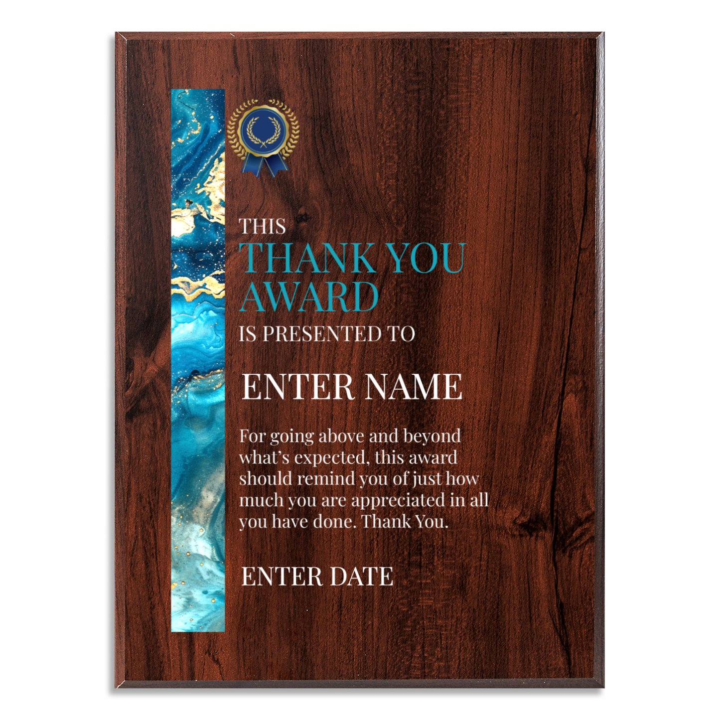 Thank You 9" x 12" UV Printed Luxury Award 02
