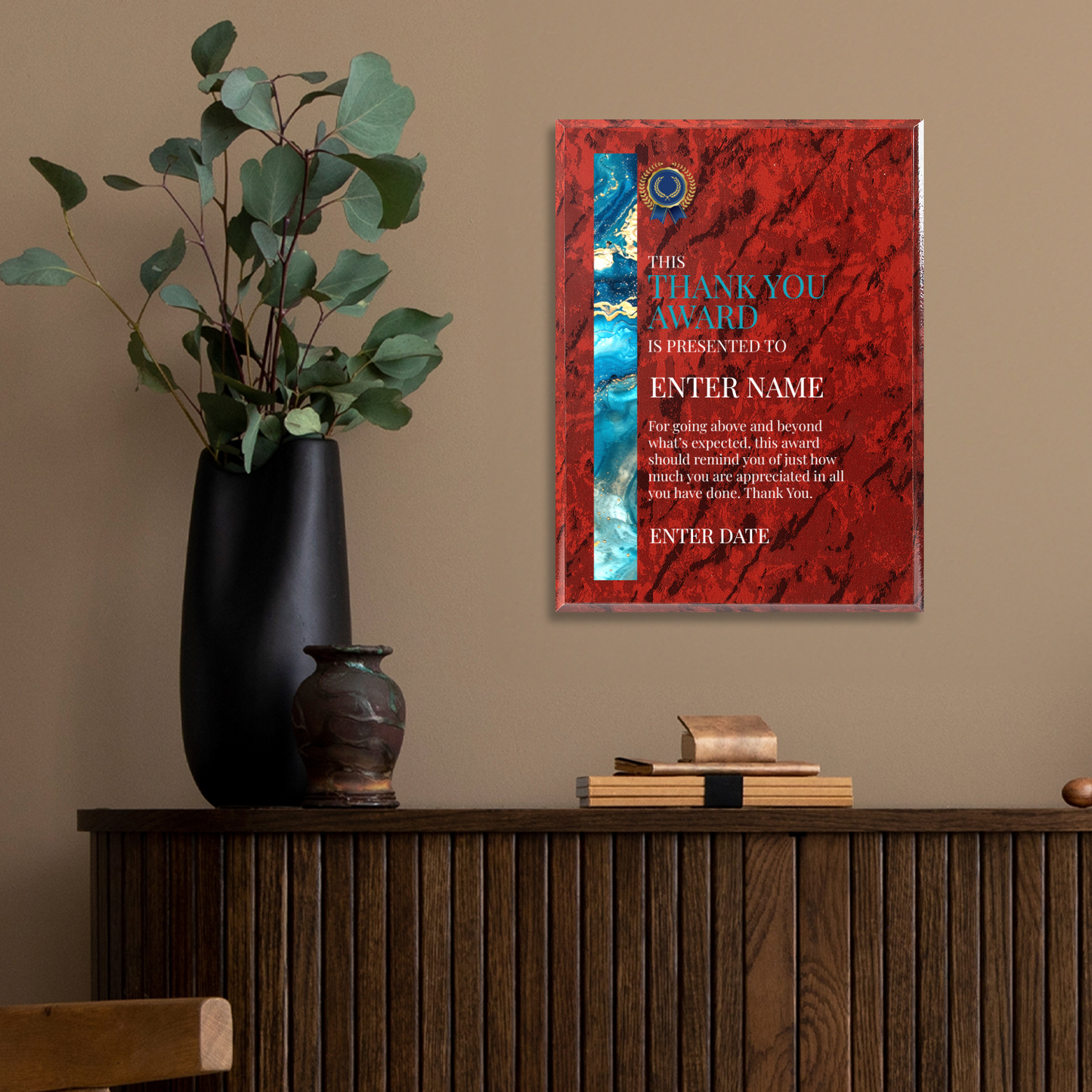 Thank You 9" x 12" UV Printed Luxury Award 02
