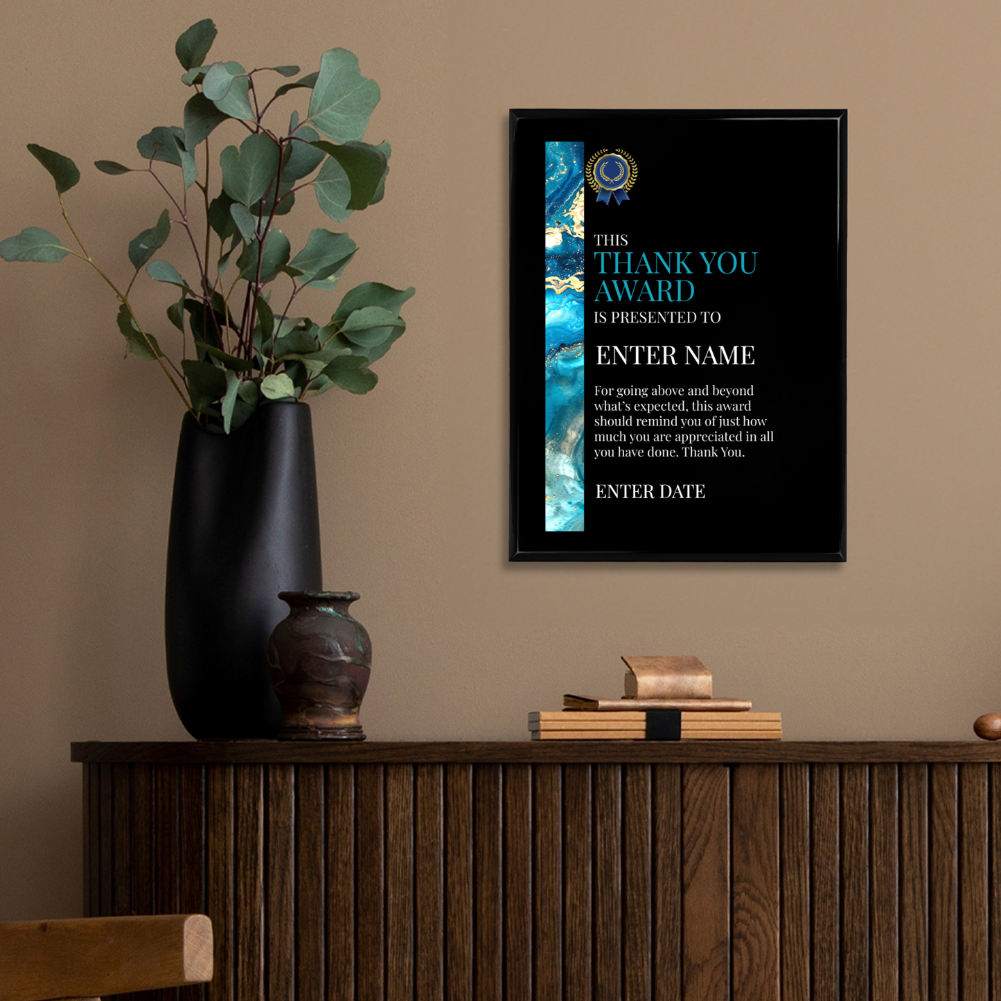 Thank You 9" x 12" UV Printed Luxury Award 02