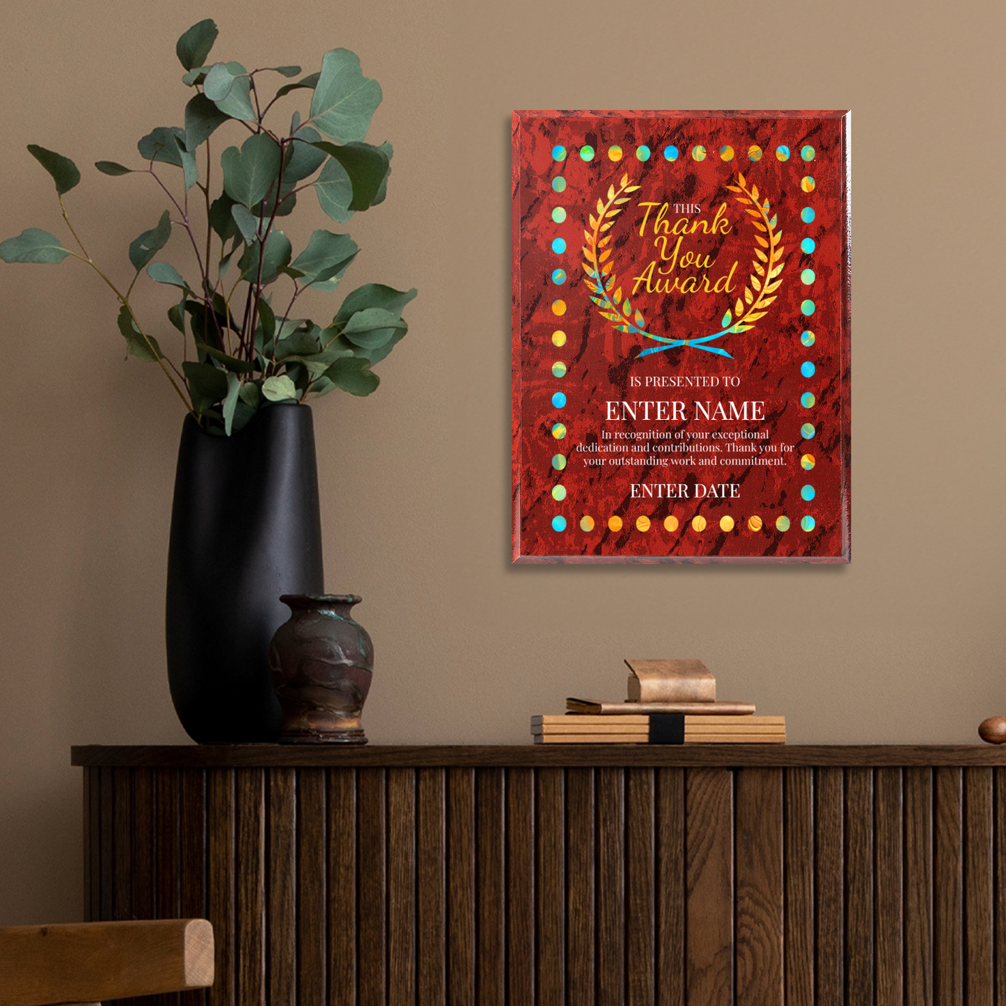 Thank You 9" x 12" UV Printed Luxury Award 03
