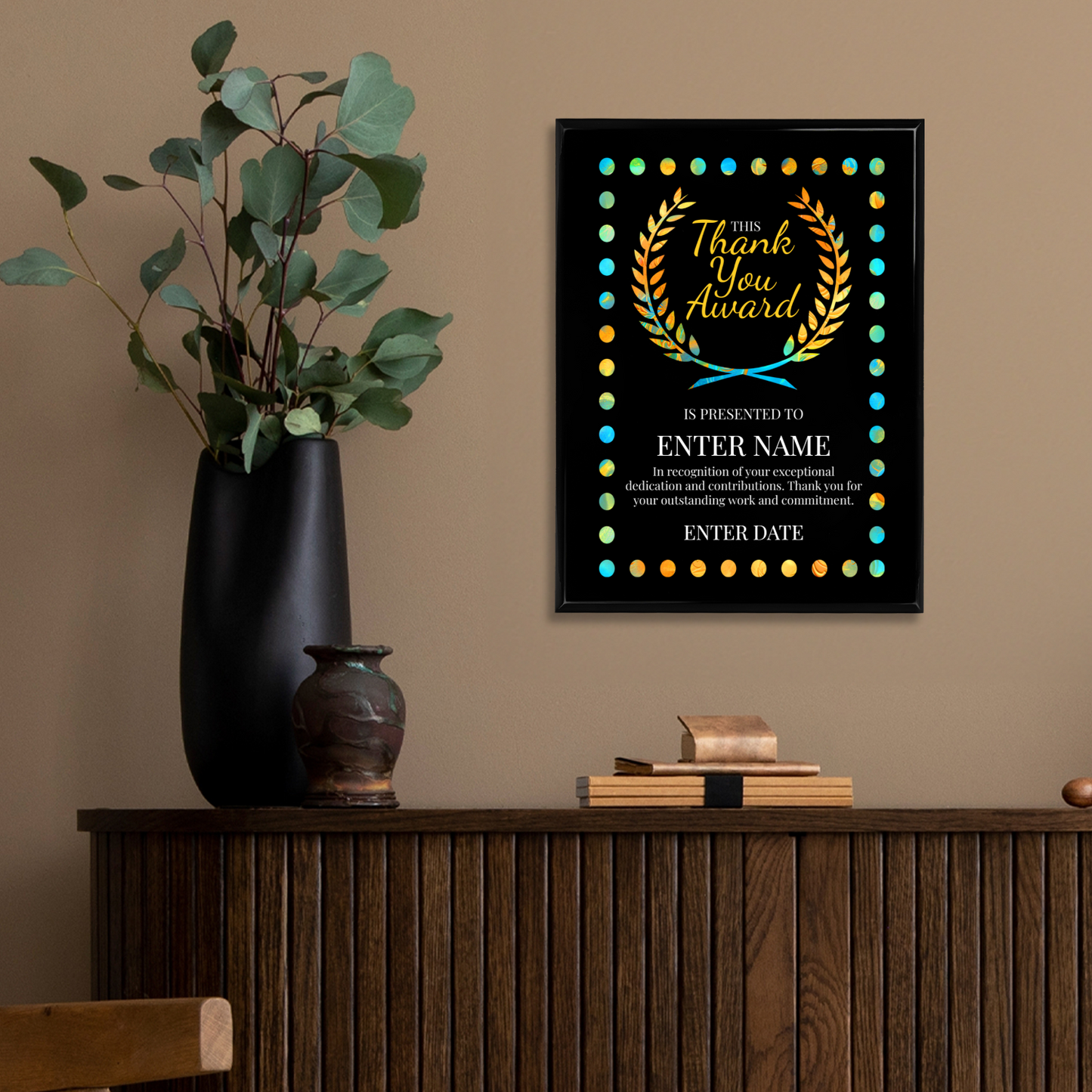 Thank You 9" x 12" UV Printed Luxury Award 03