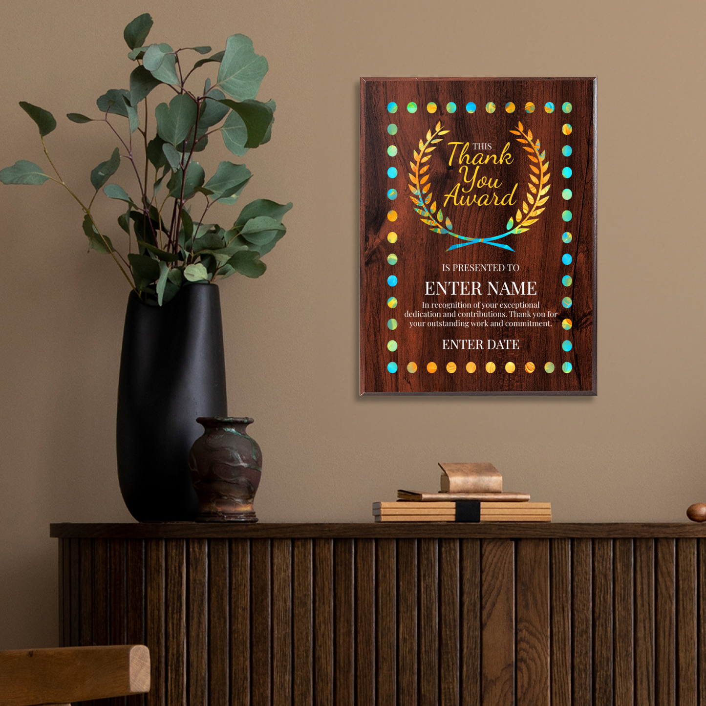 Thank You 9" x 12" UV Printed Luxury Award 03