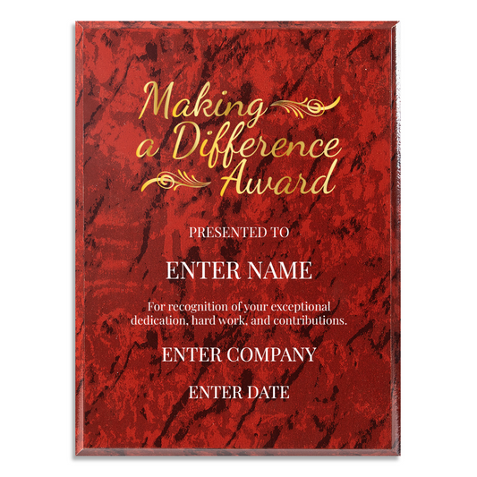 Making A Difference 9" x 12" UV Printed Luxury Award
