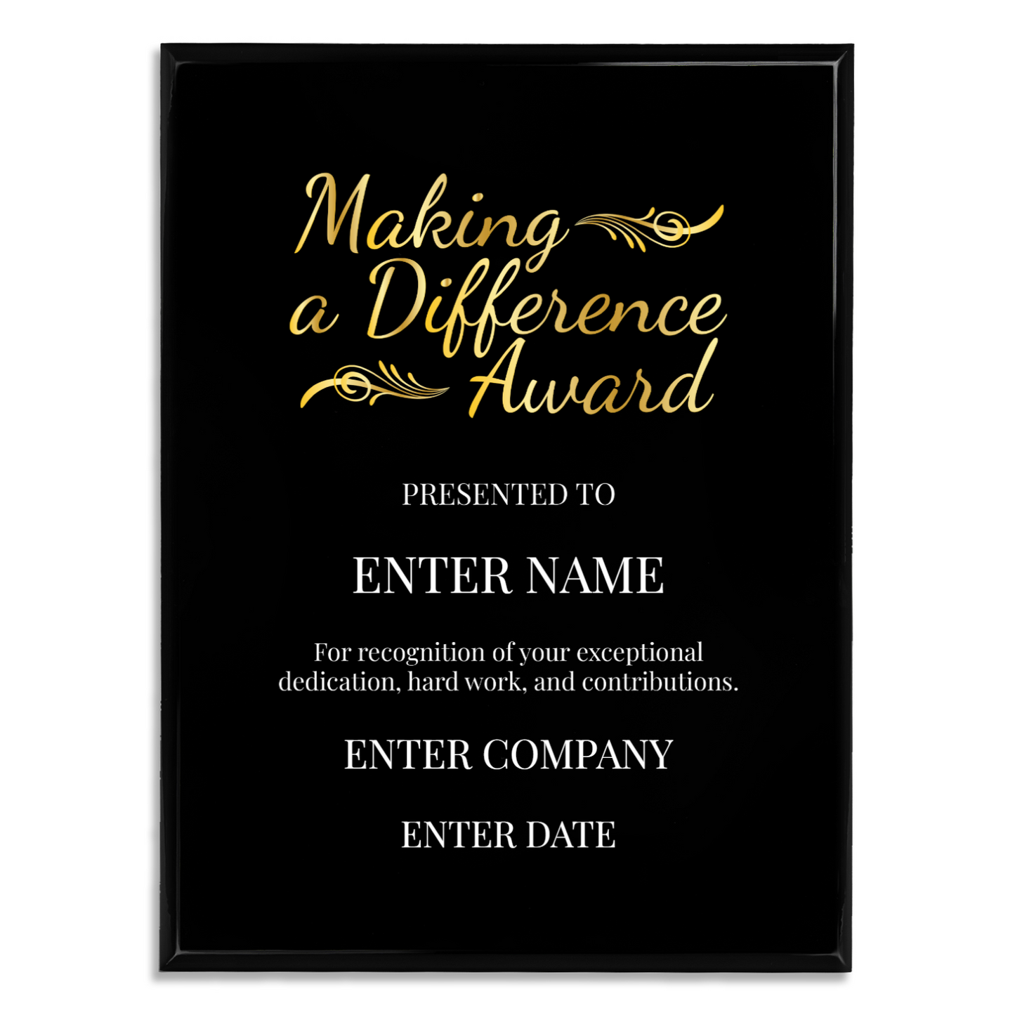 Making A Difference 9" x 12" UV Printed Luxury Award