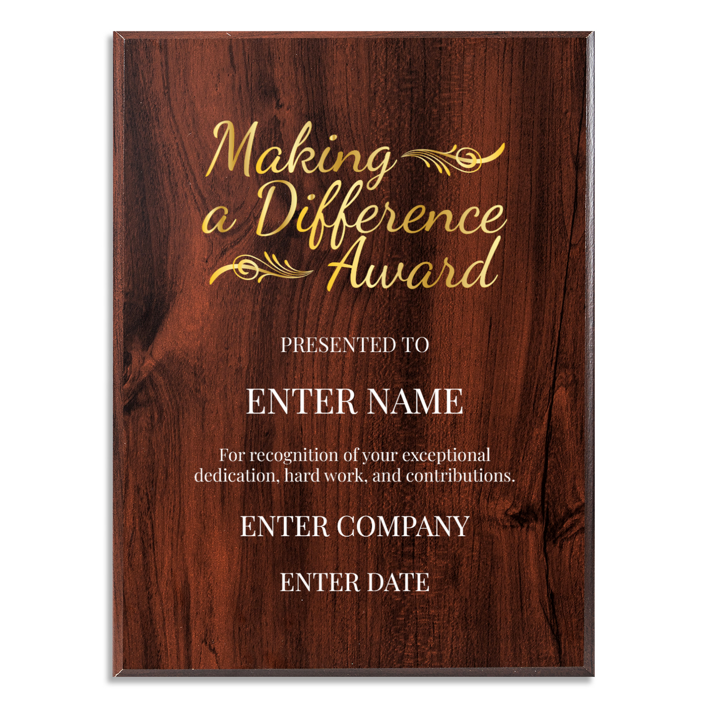 Making A Difference 9" x 12" UV Printed Luxury Award
