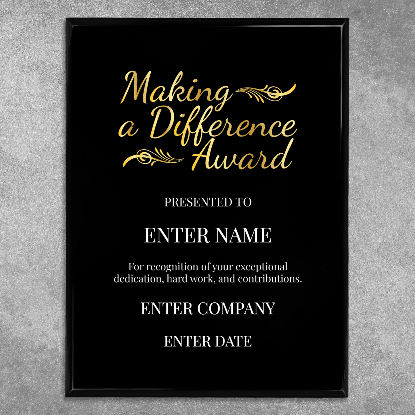 Making A Difference 9" x 12" UV Printed Luxury Award