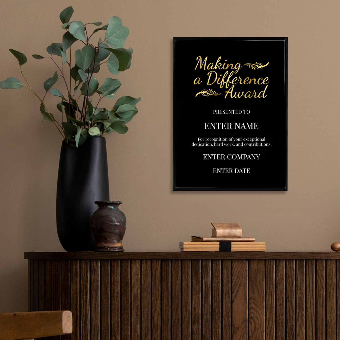 Making A Difference 9" x 12" UV Printed Luxury Award