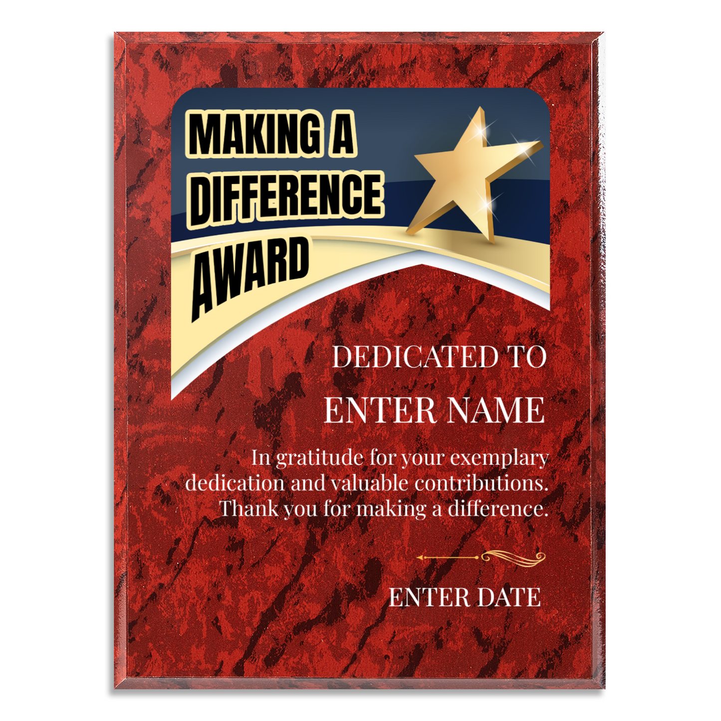 Making A Difference 9" x 12" UV Printed Luxury Award 03