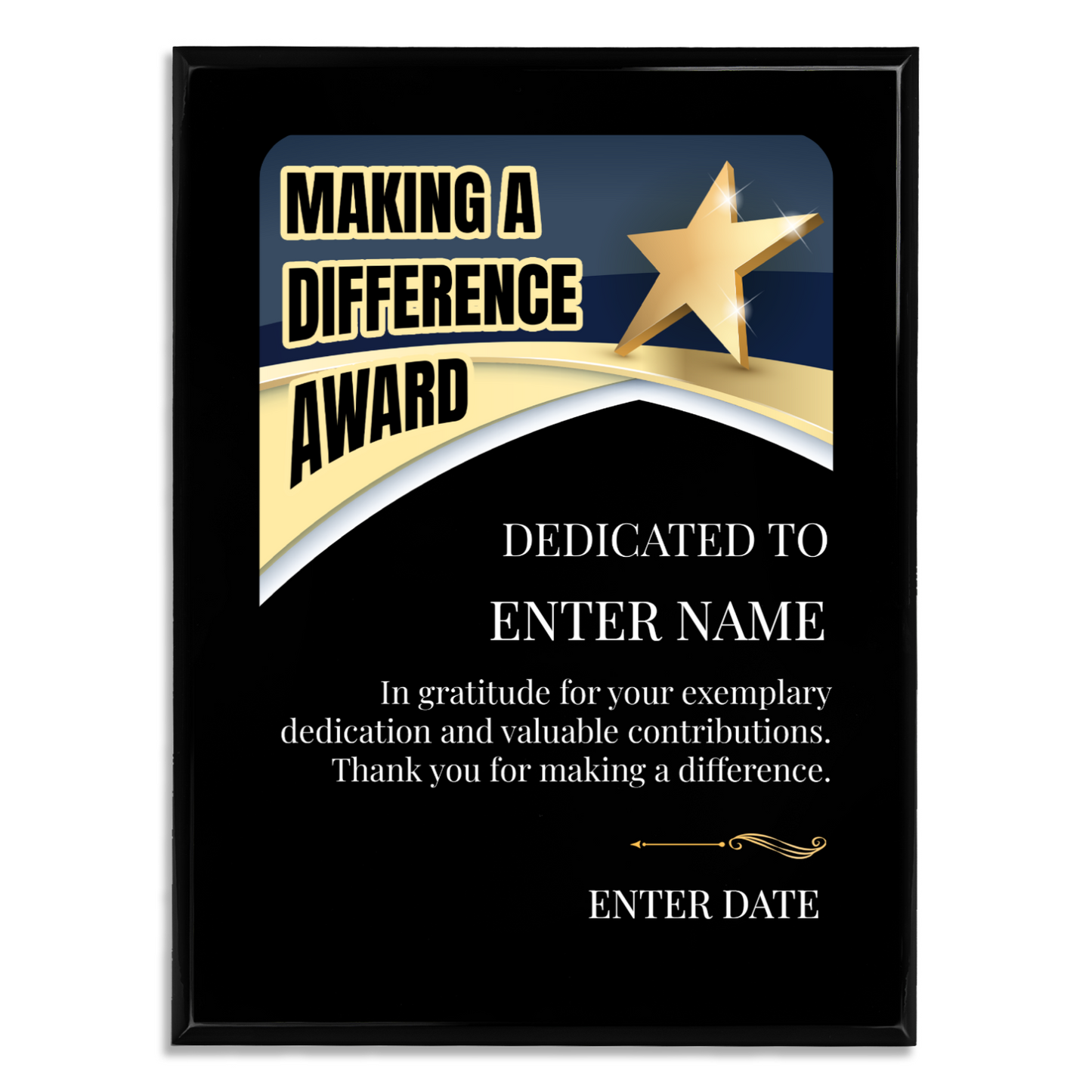 Making A Difference 9" x 12" UV Printed Luxury Award 03