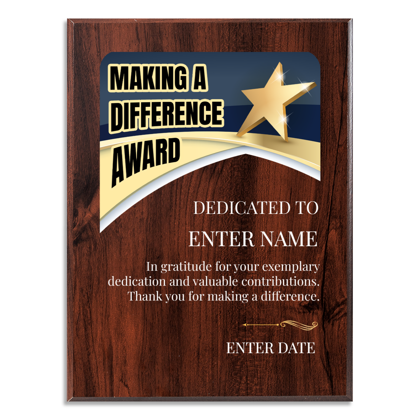 Making A Difference 9" x 12" UV Printed Luxury Award 03