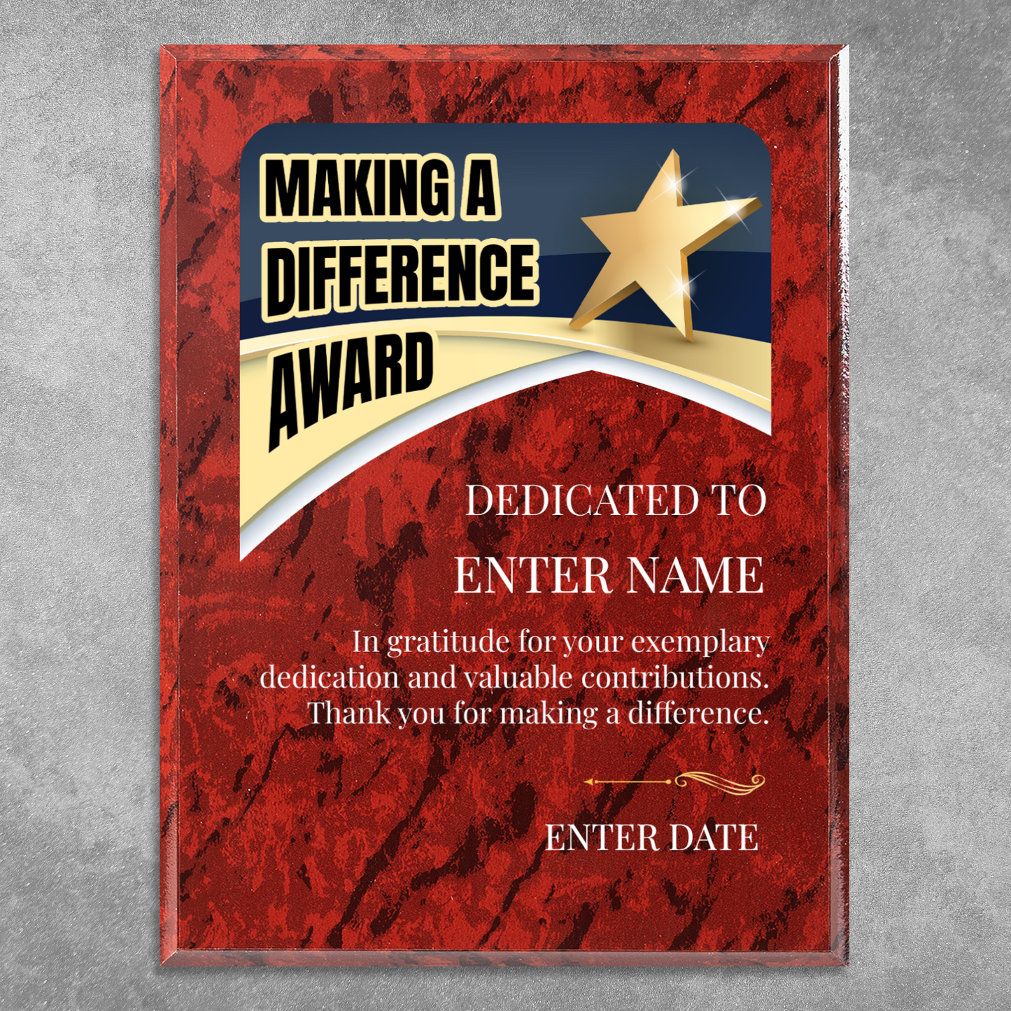 Making A Difference 9" x 12" UV Printed Luxury Award 03