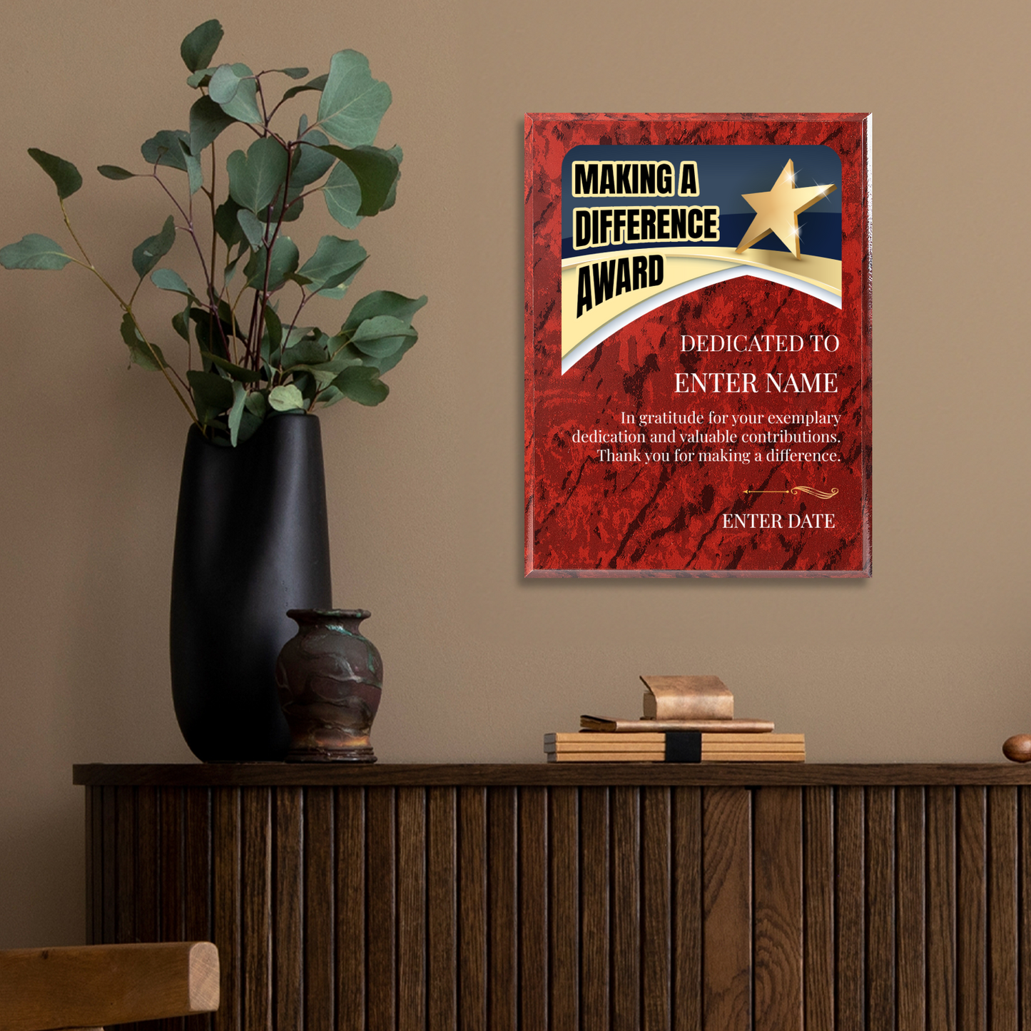 Making A Difference 9" x 12" UV Printed Luxury Award 03