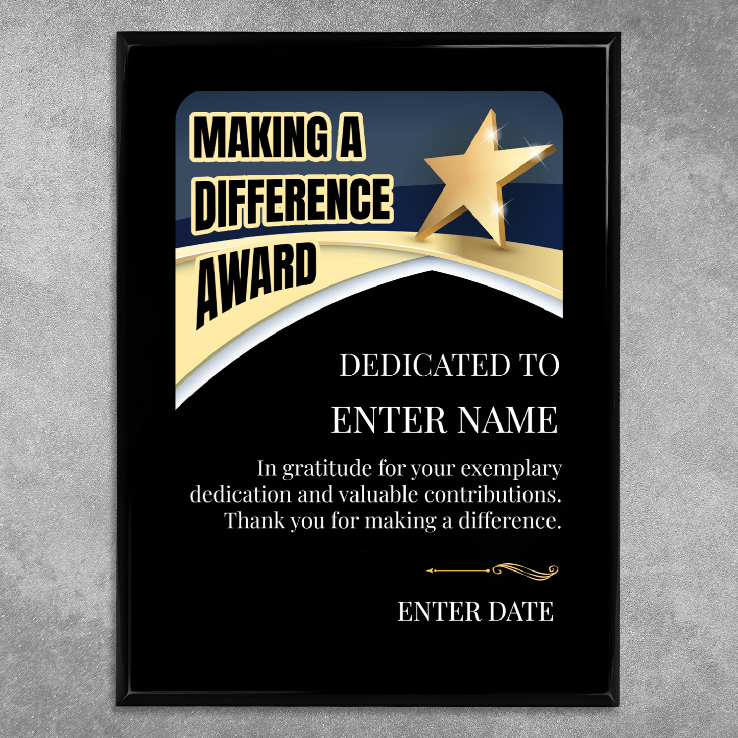 Making A Difference 9" x 12" UV Printed Luxury Award 03