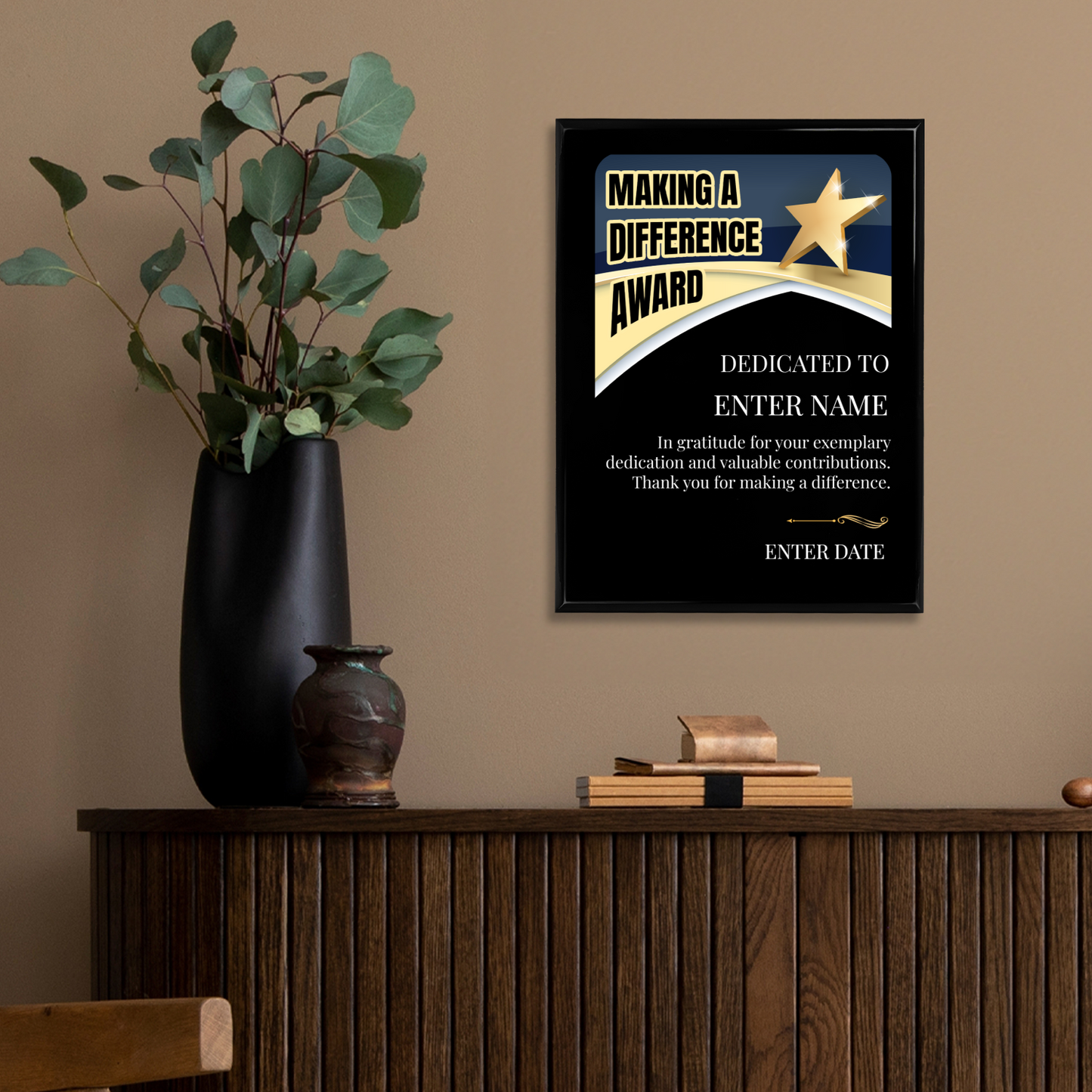 Making A Difference 9" x 12" UV Printed Luxury Award 03