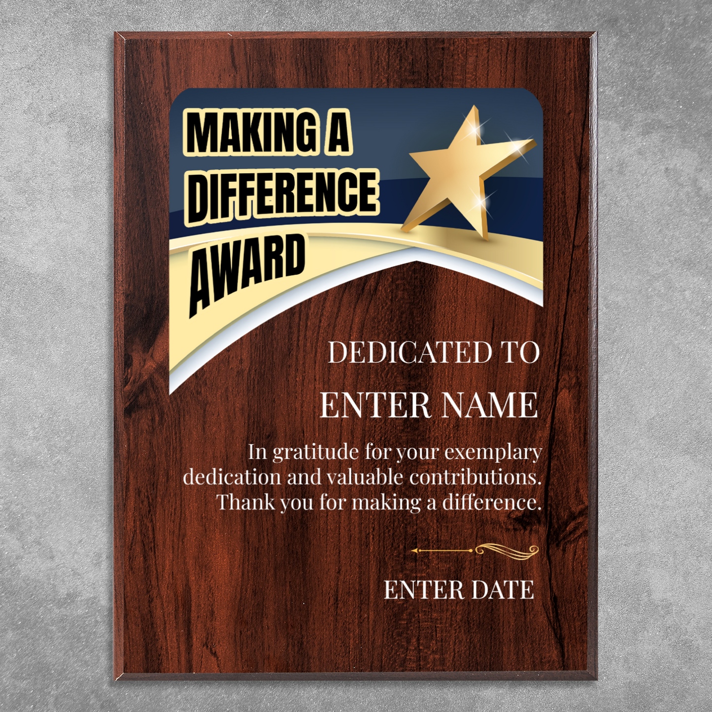 Making A Difference 9" x 12" UV Printed Luxury Award 03