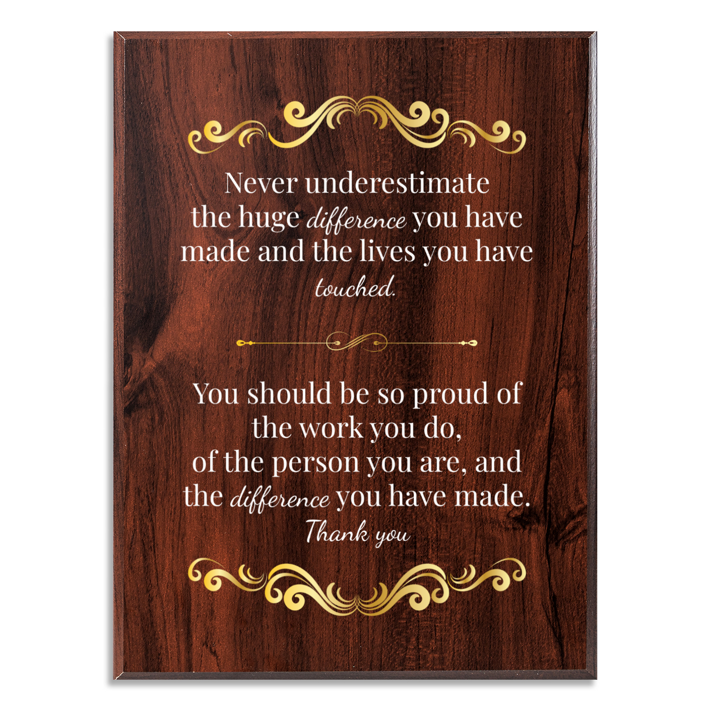 Never Underestimate The Difference You Can Make 9" x 12" UV Printed Luxury Award