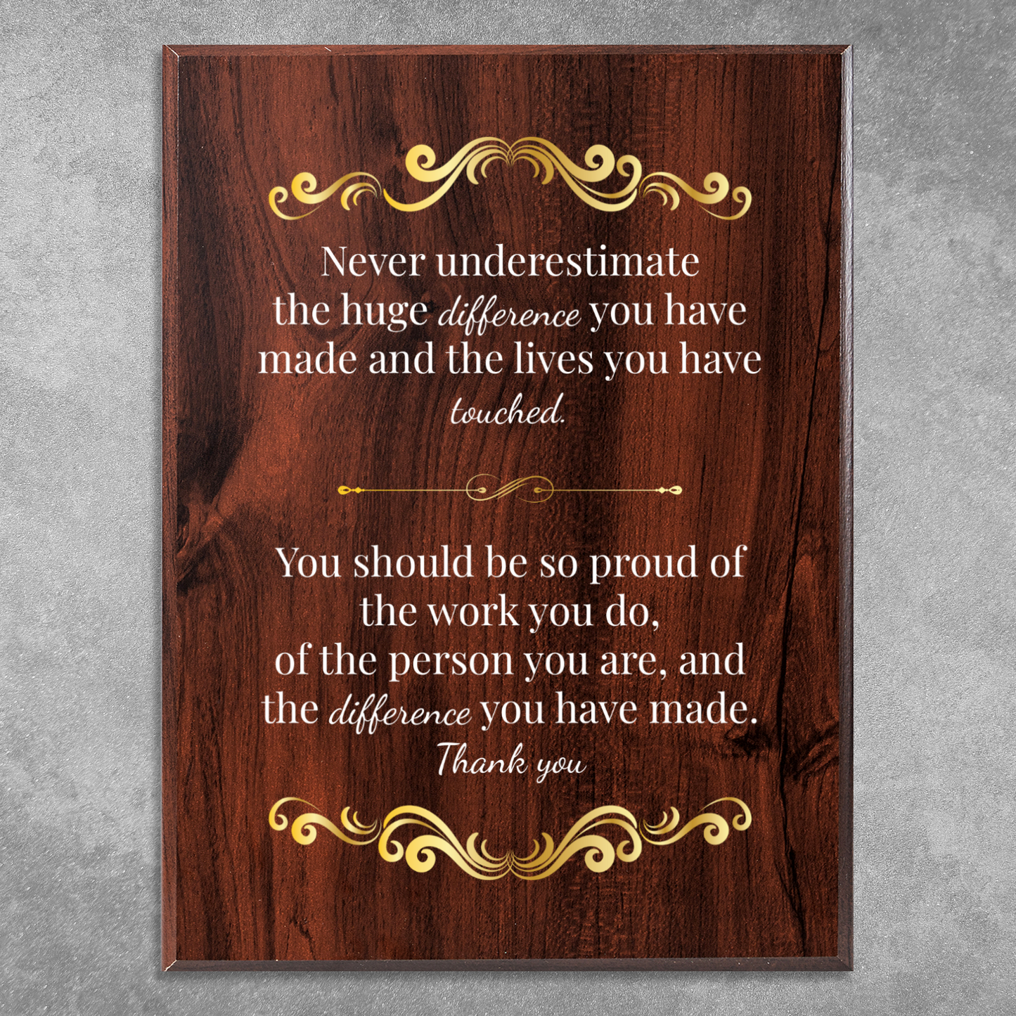 Never Underestimate The Difference You Can Make 9" x 12" UV Printed Luxury Award