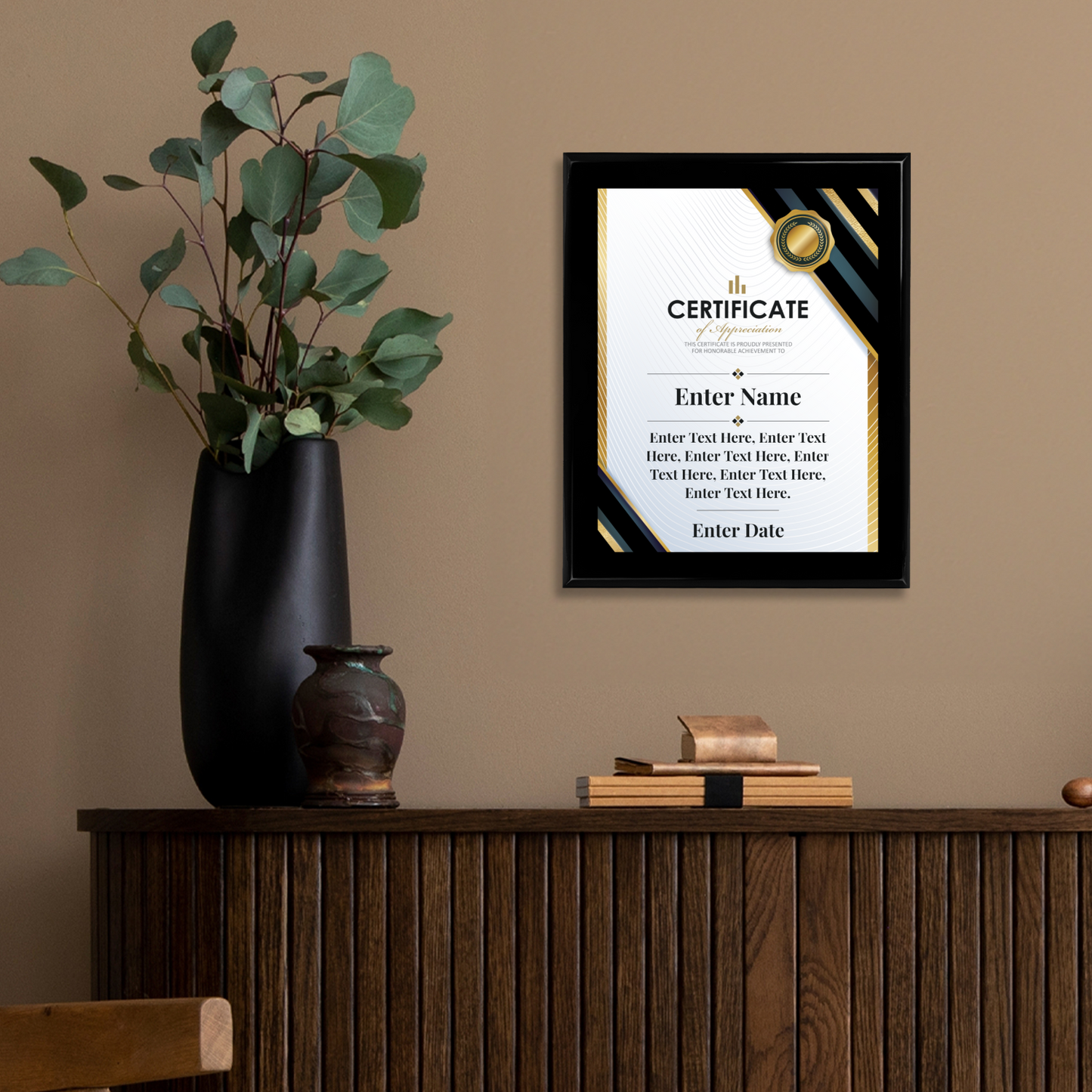 Certificate Of Recognition 10.5" x 13" UV Printed Luxury Award