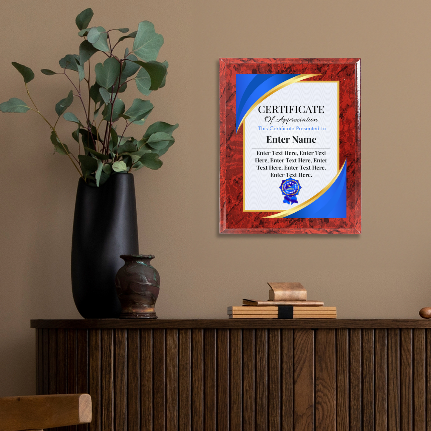 Certificate Of Recognition 10.5" x 13" UV Printed Luxury Award 02