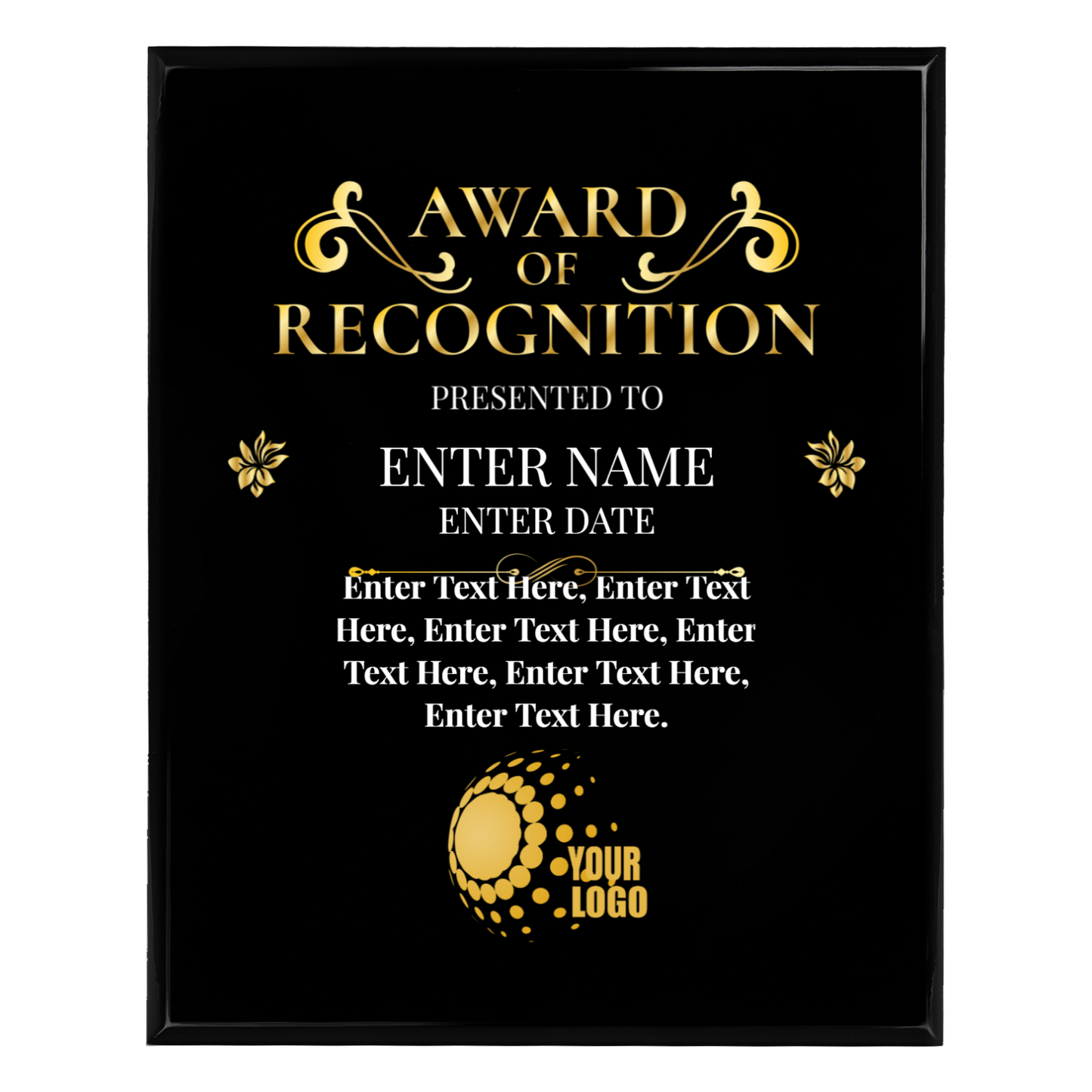 Award Of Recognition Photo Upload 10.5" x 13" UV Printed Luxury Award