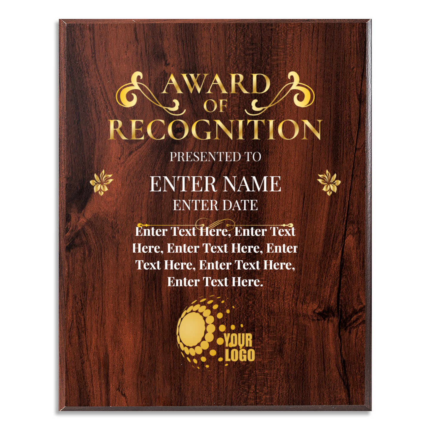 Award Of Recognition Photo Upload 10.5" x 13" UV Printed Luxury Award