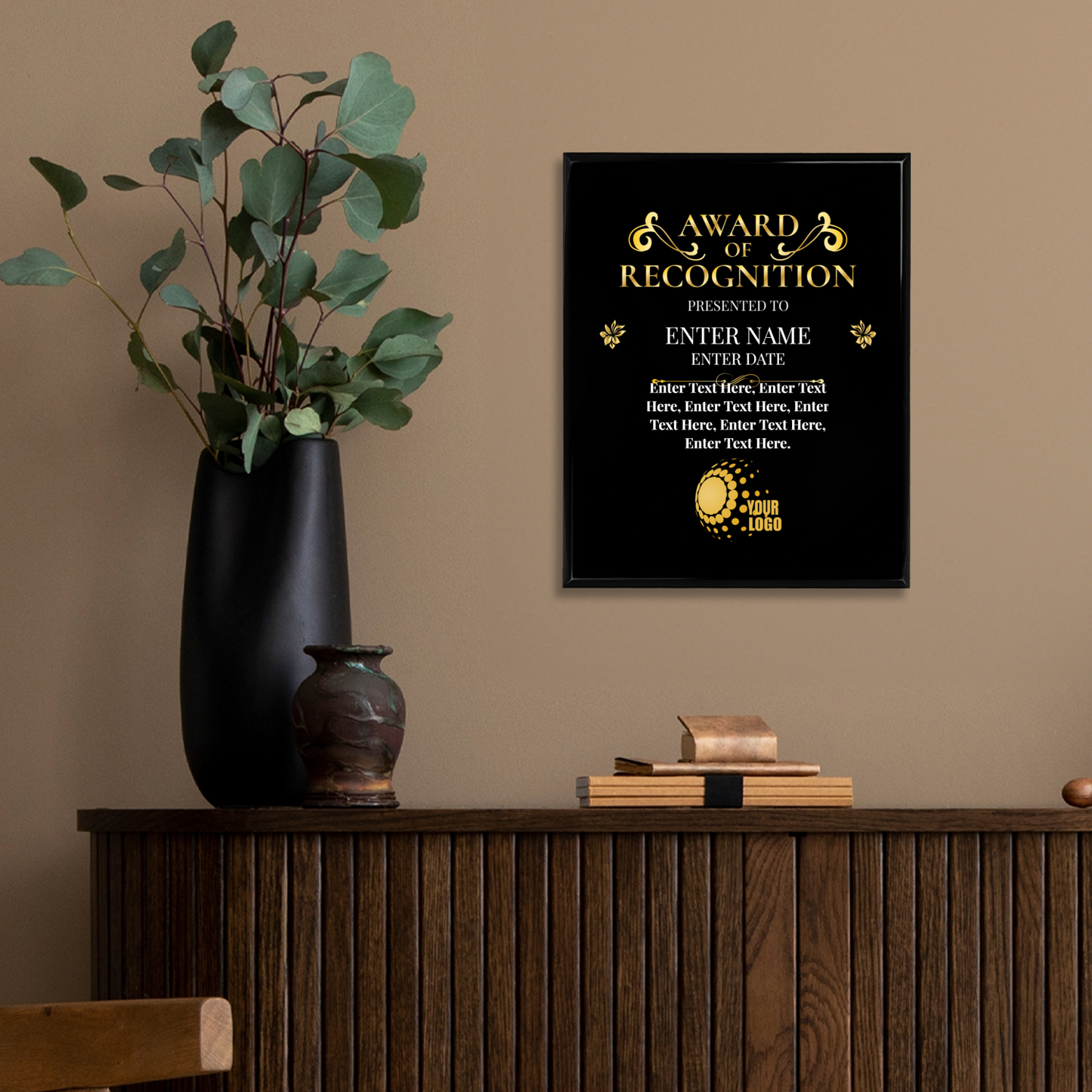 Award Of Recognition Photo Upload 10.5" x 13" UV Printed Luxury Award