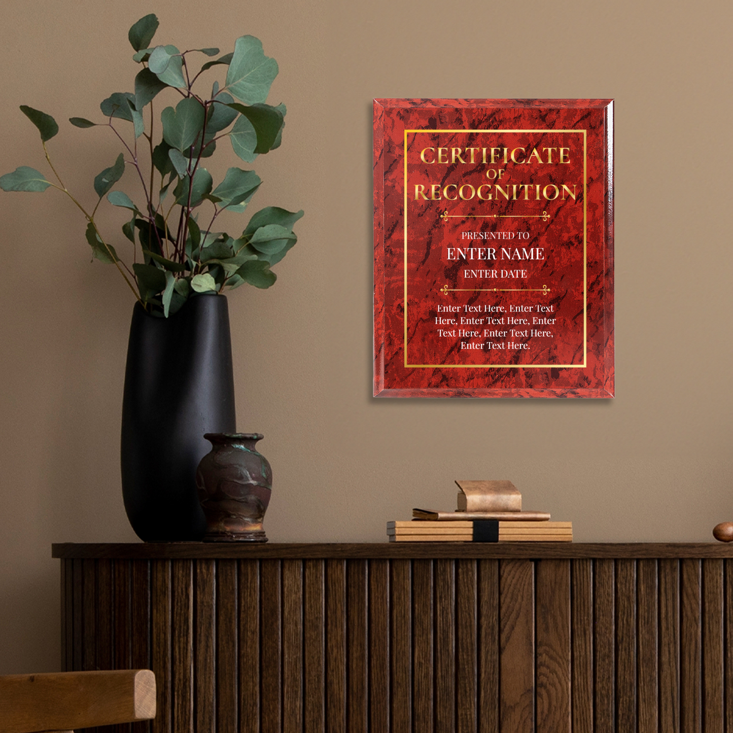 Certificate Of Recognition 10.5" x 13" UV Printed Luxury Award