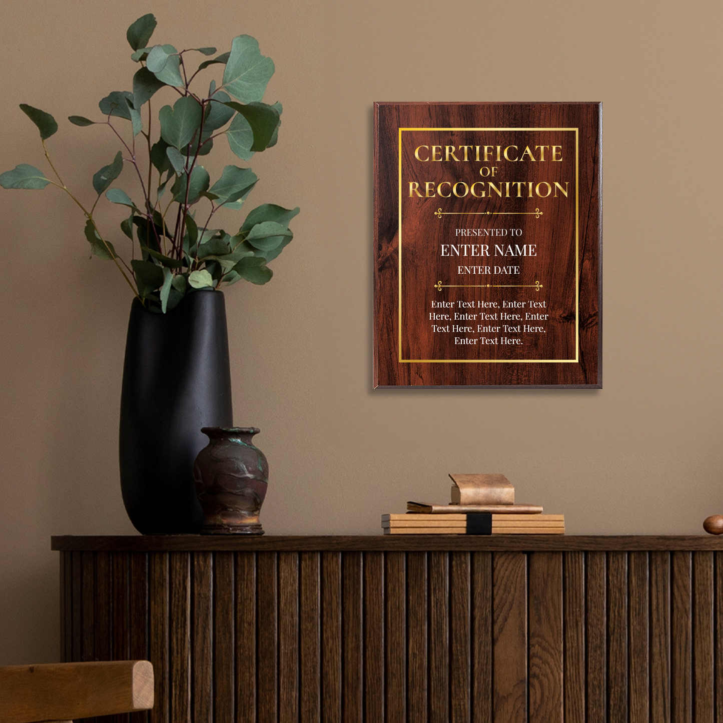 Certificate Of Recognition 10.5" x 13" UV Printed Luxury Award