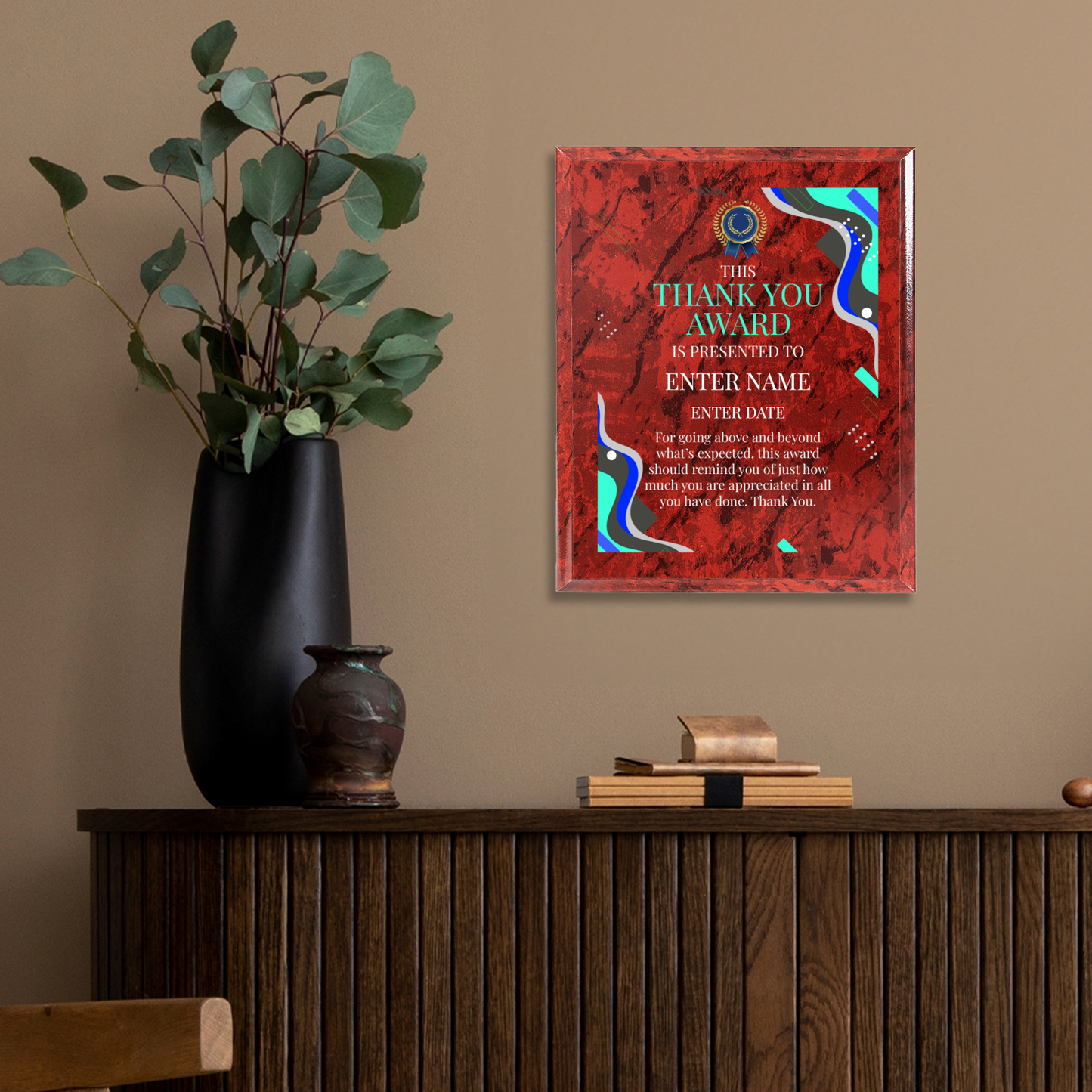 Thank You Award 10.5" x 13" UV Printed Luxury Award