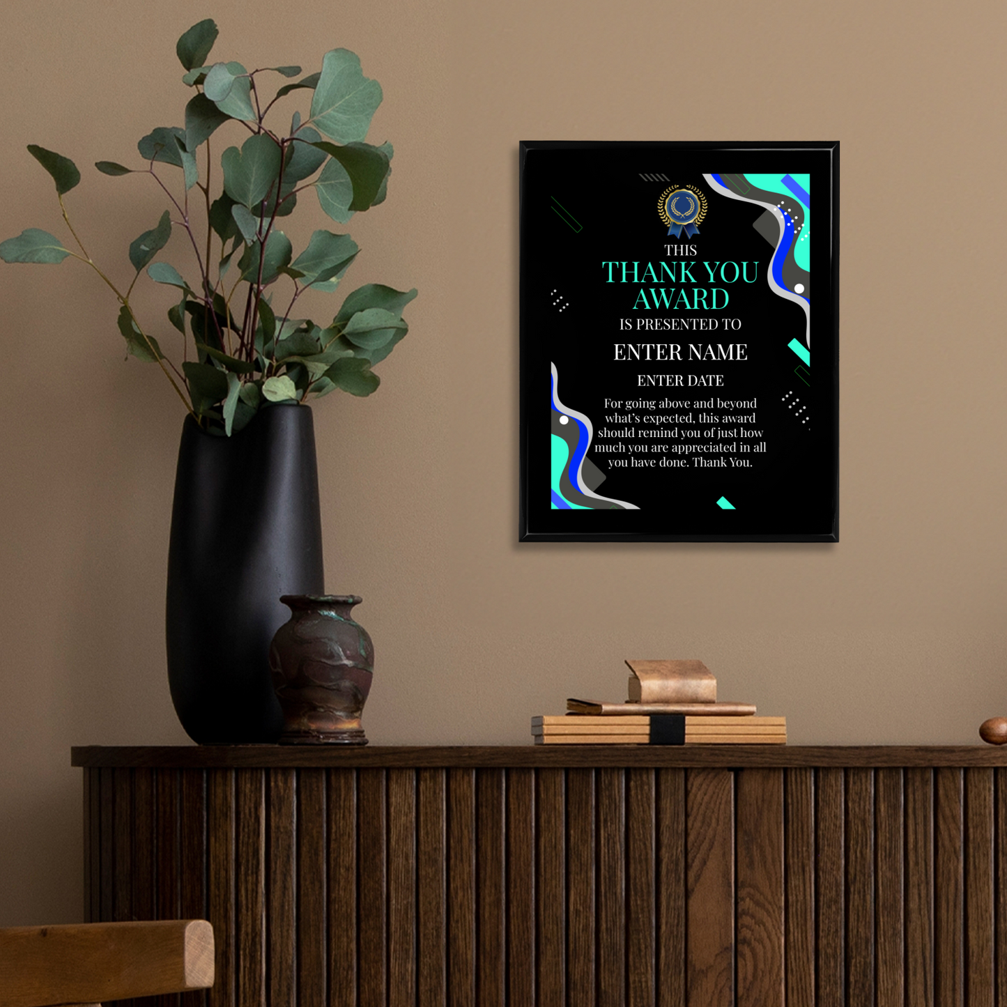 Thank You Award 10.5" x 13" UV Printed Luxury Award