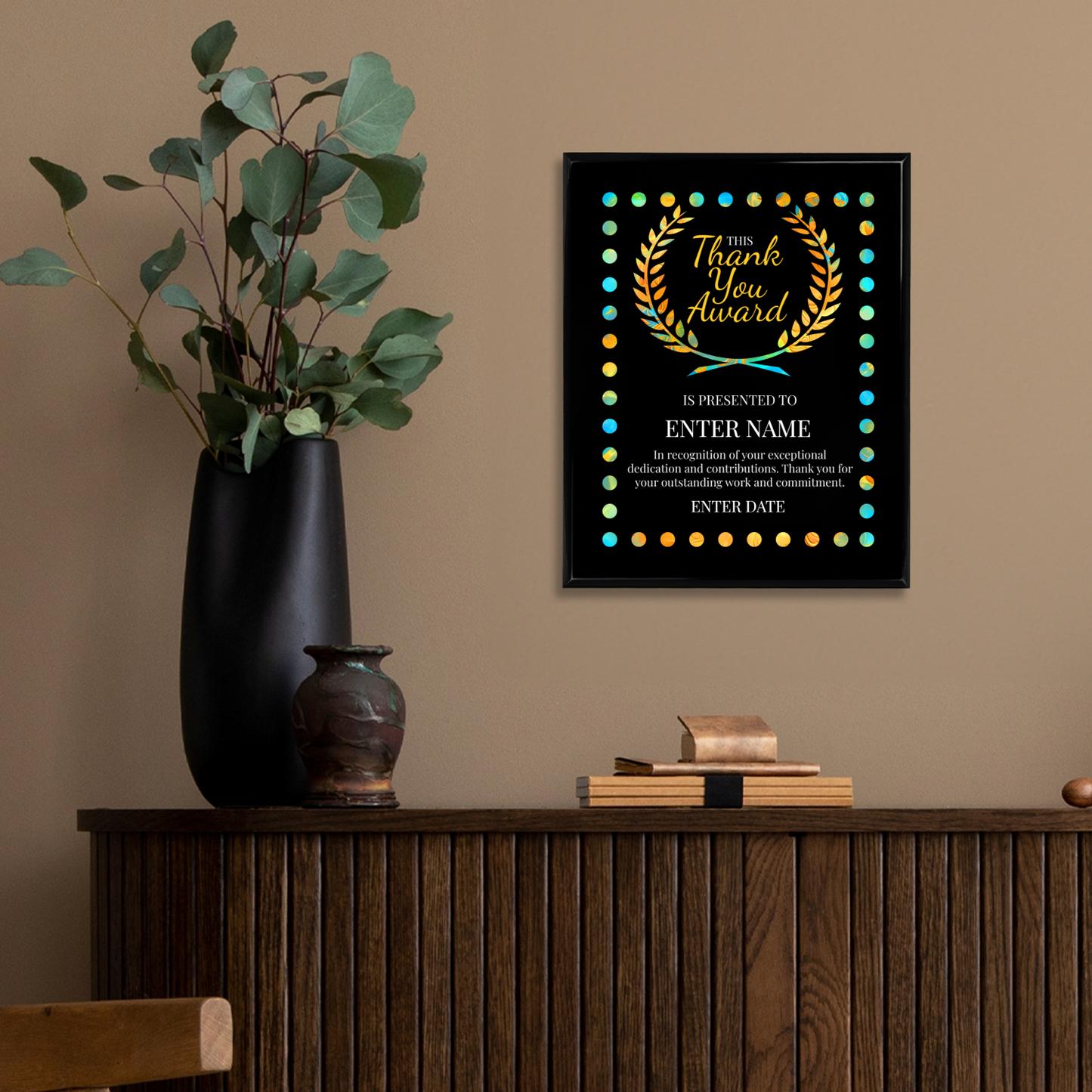 Thank You Award 10.5" x 13" UV Printed Luxury Award 03