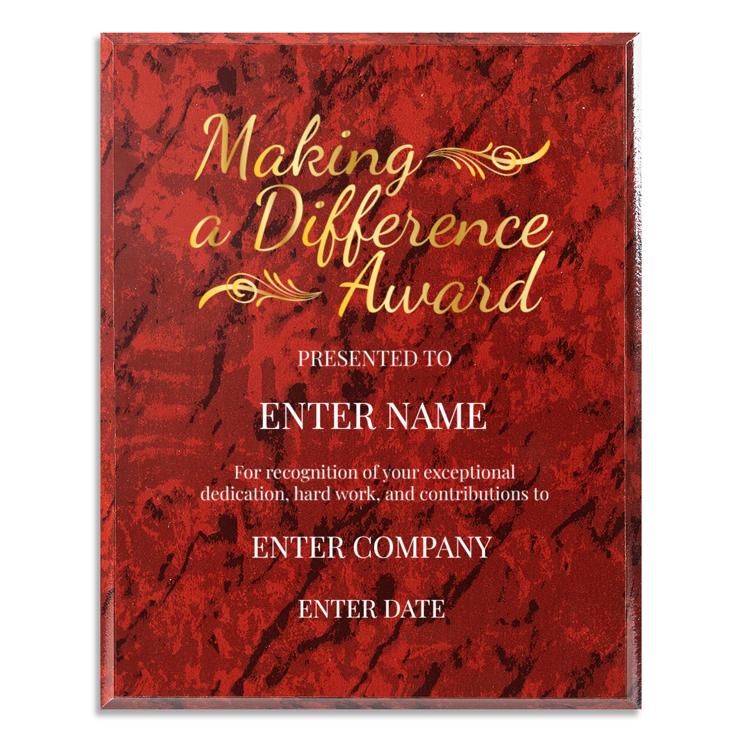 Making A Difference 10.5" x 13" UV Printed Luxury Award