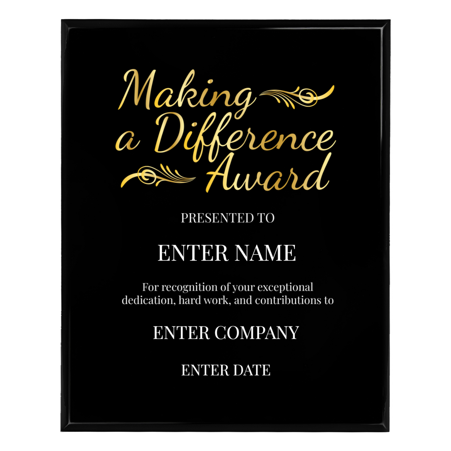 Making A Difference 10.5" x 13" UV Printed Luxury Award
