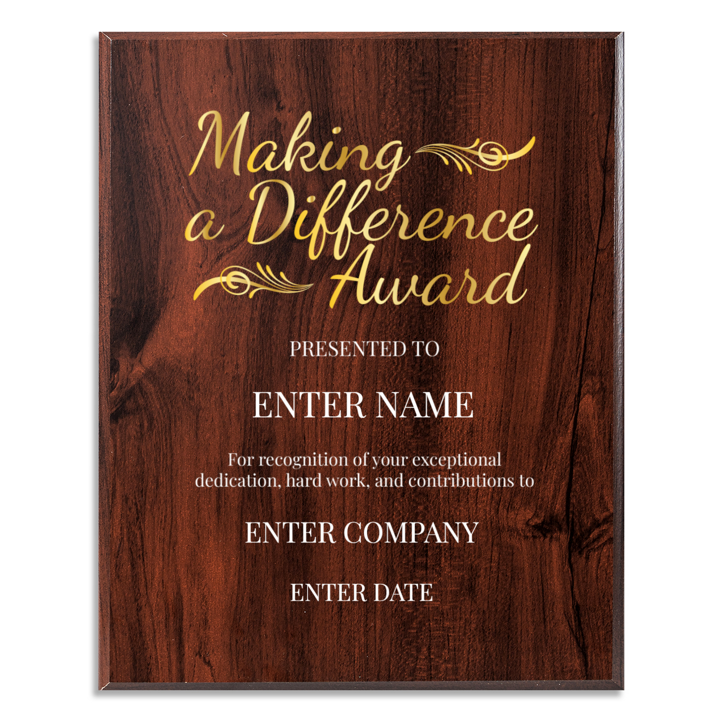 Making A Difference 10.5" x 13" UV Printed Luxury Award